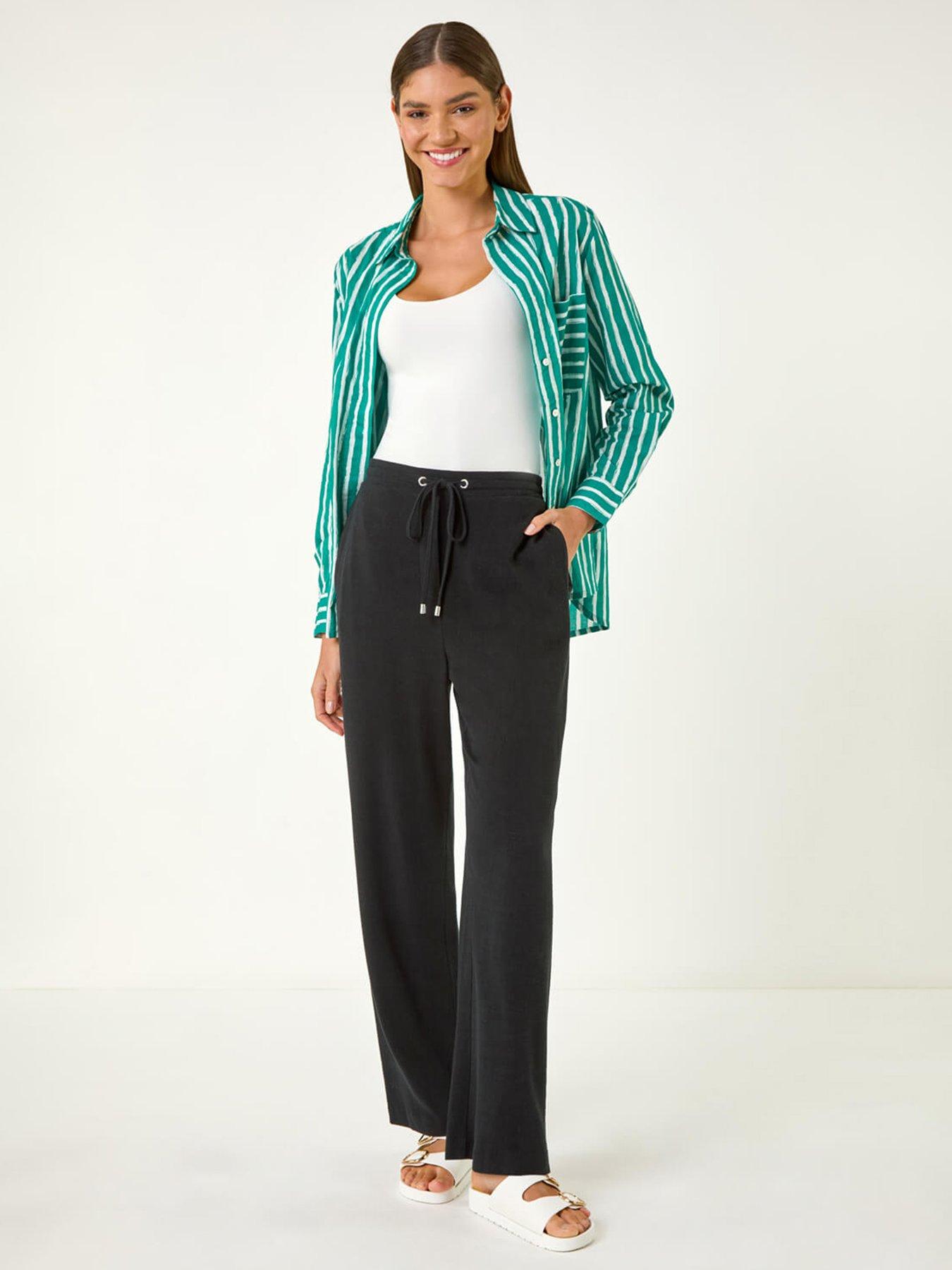 Image 4 of 5 of Roman Full Length Linen Trousers - Black
