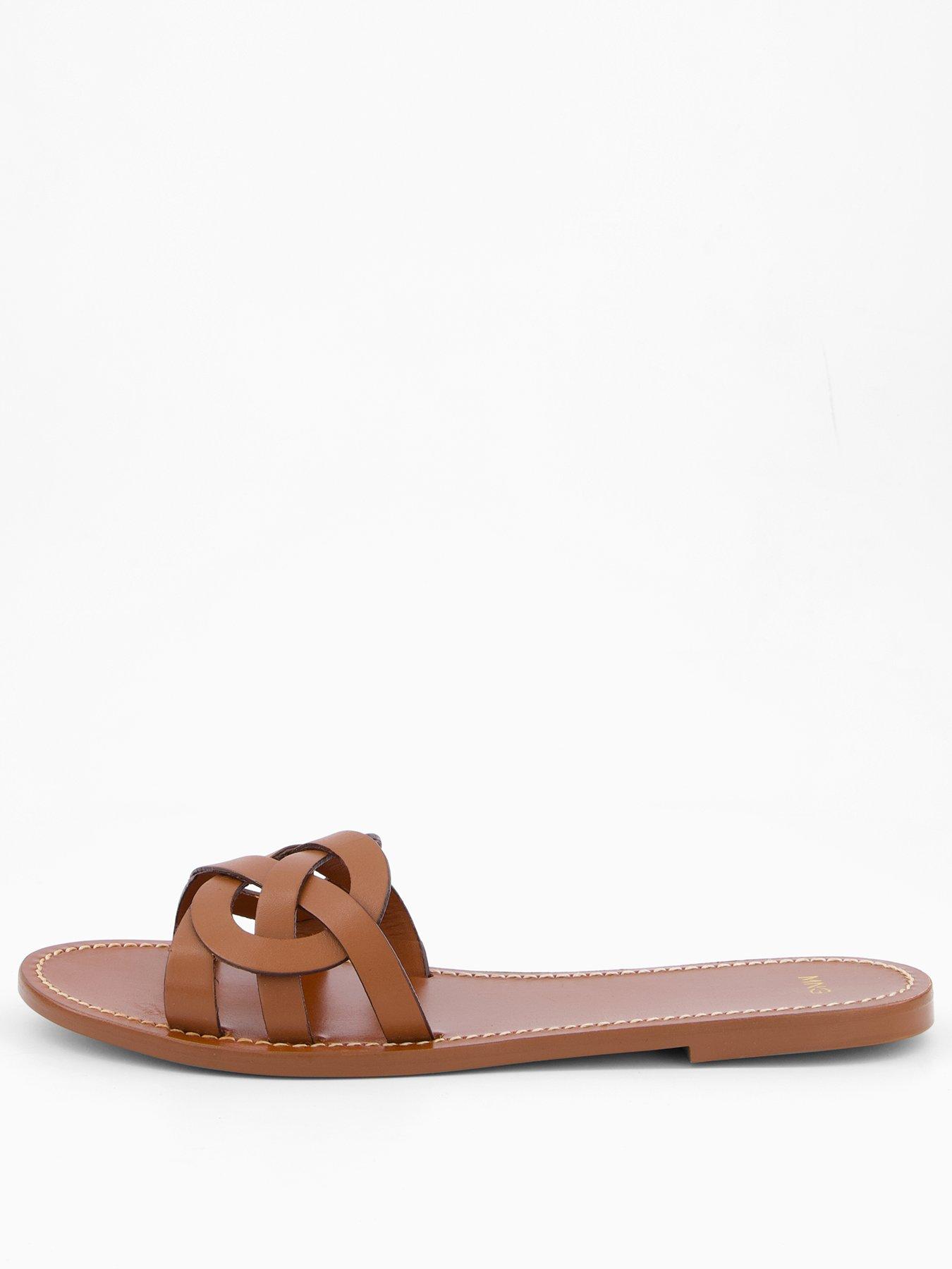 mango-leather-sandals-with-intertwined-strap-brownstillFront