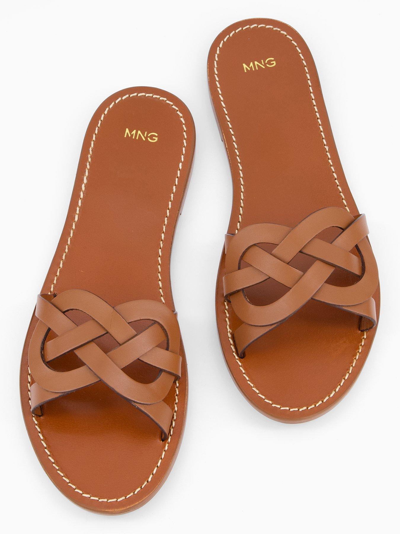 mango-leather-sandals-with-intertwined-strap-brownoutfit