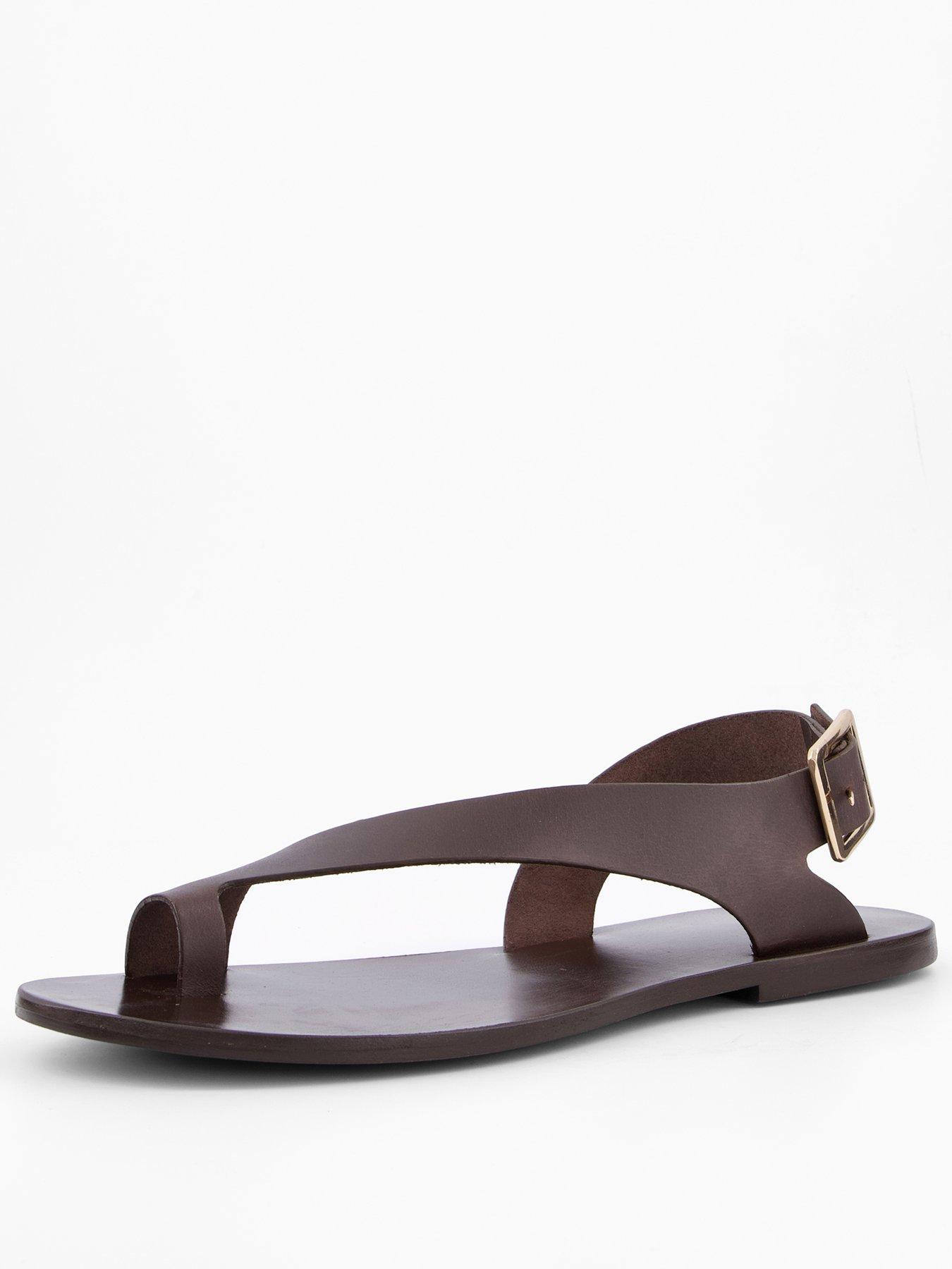 mango-toe-detail-sandal-brownfront
