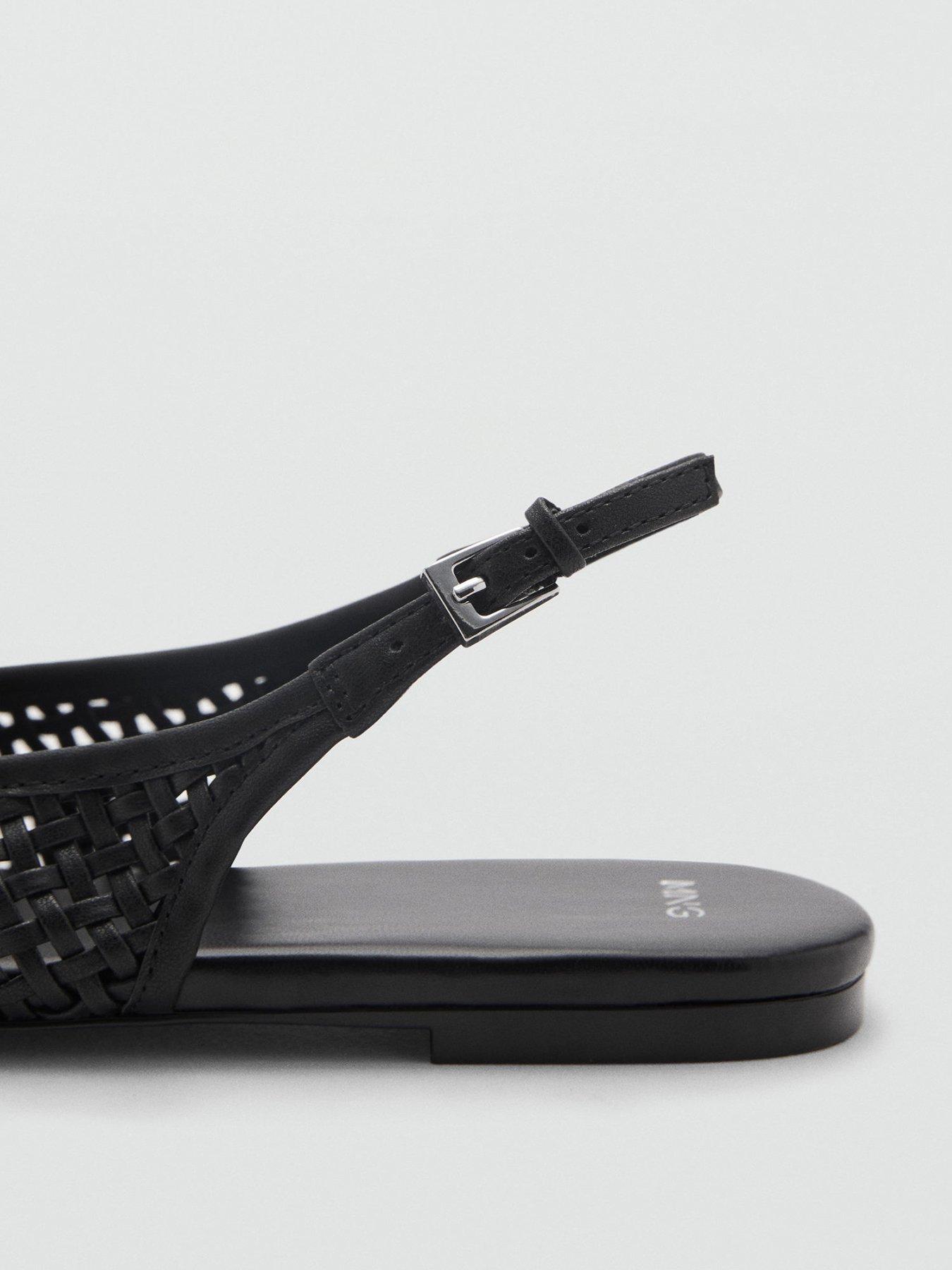 Image 3 of 5 of Mango Braided Leather Effect Shoe - Black