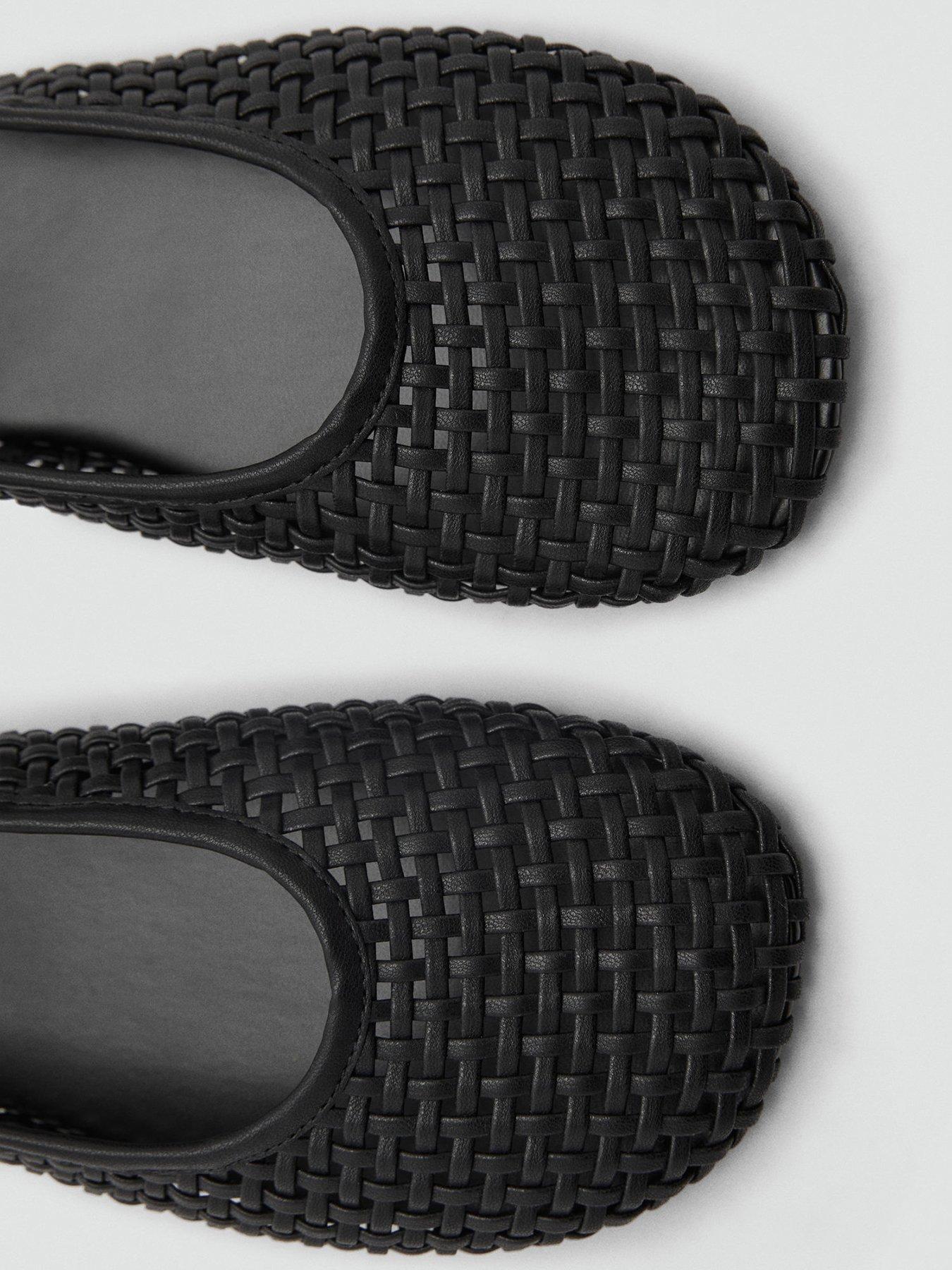 Image 4 of 5 of Mango Braided Leather Effect Shoe - Black