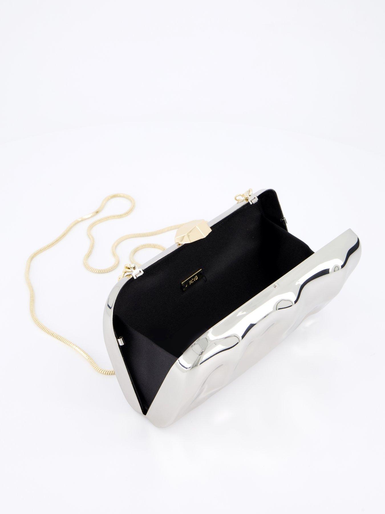 Image 5 of 5 of Mango Chain Clutch Bag - Silver