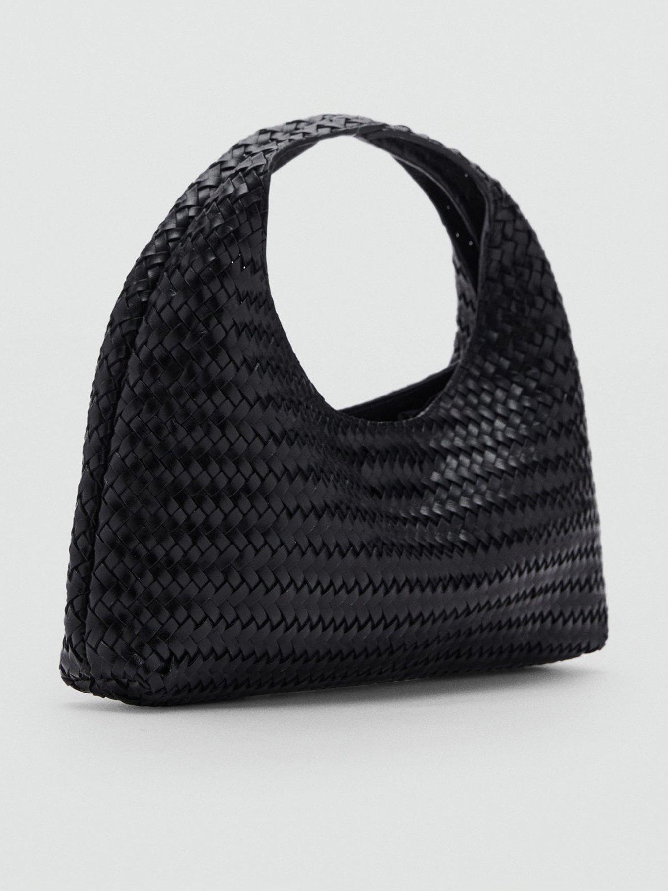 Image 3 of 5 of Mango Braided Leather Handbag - Black