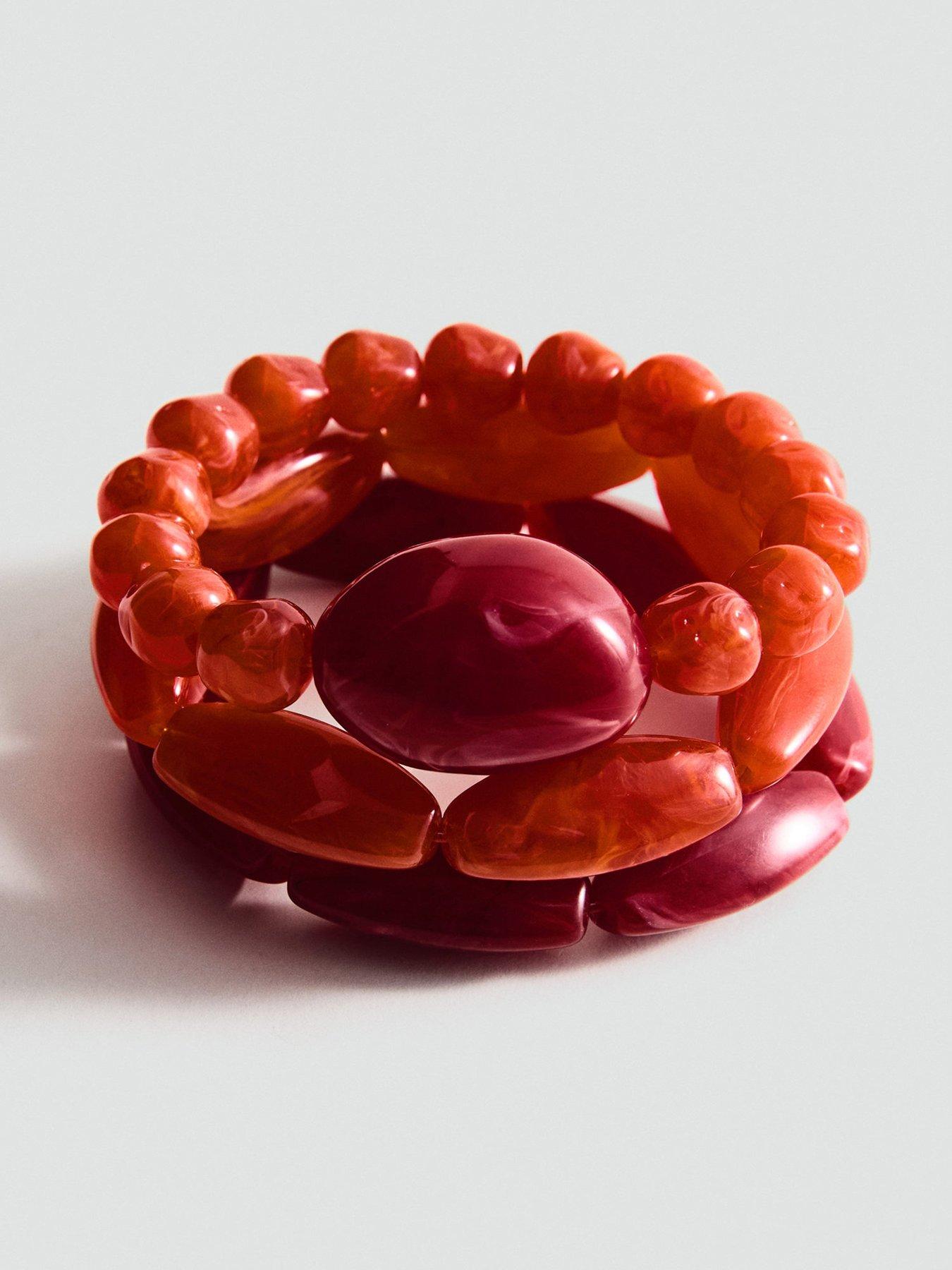 mango-set-of-3-combined-ball-bracelets-redback