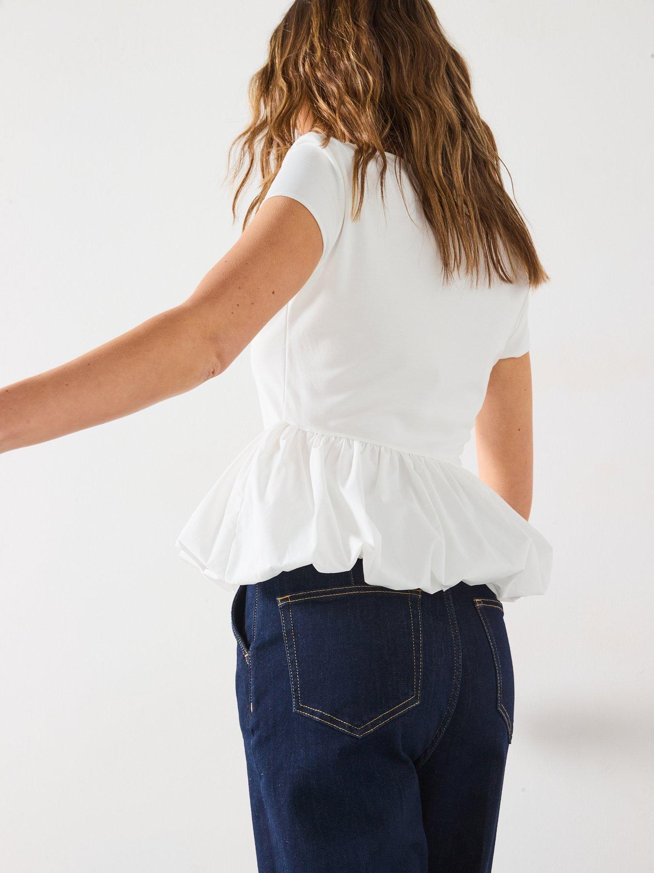 mango-short-sleeve-ruffle-top-whitestillFront