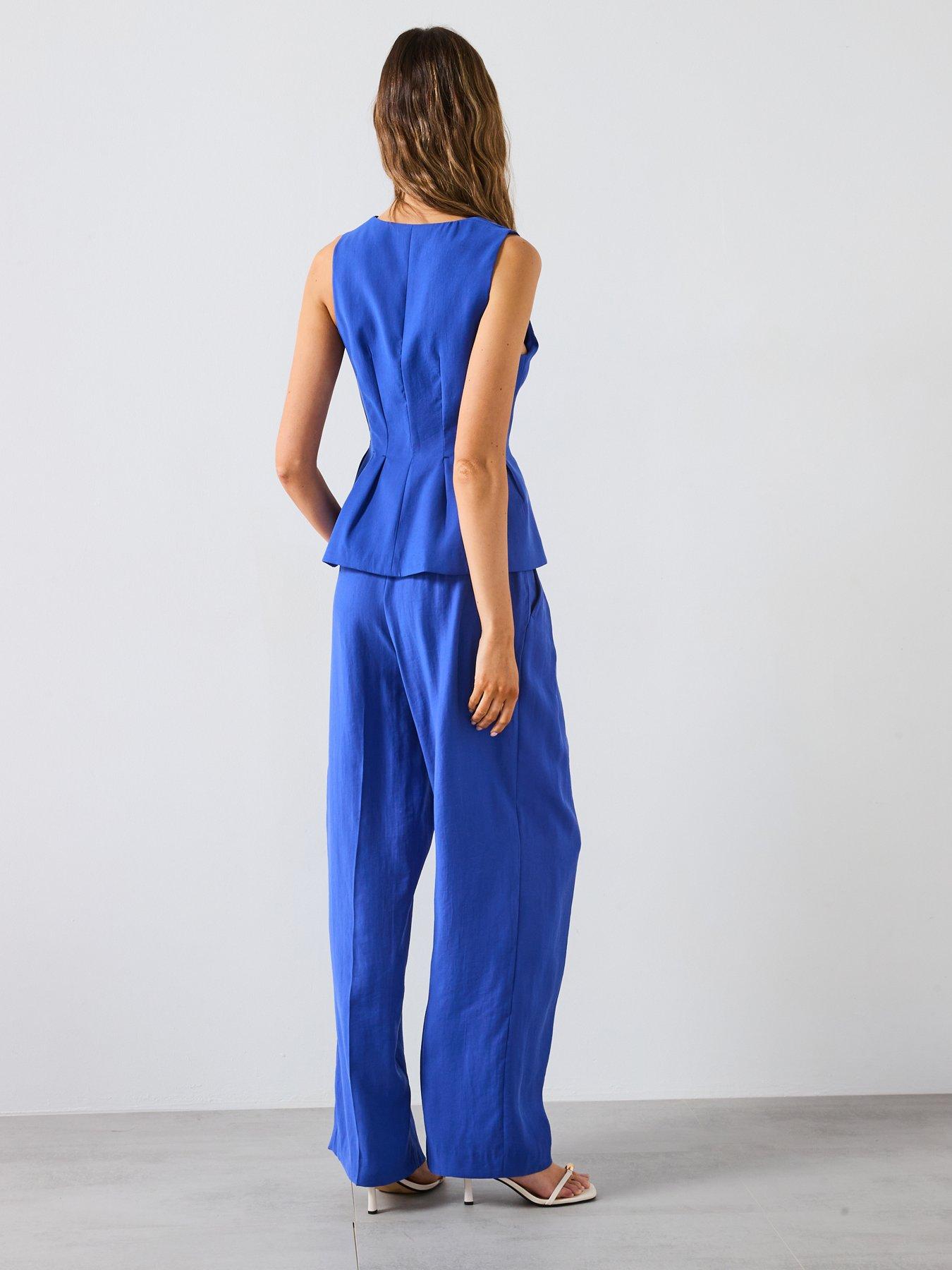 mango-strapless-fitted-top-bluedetail