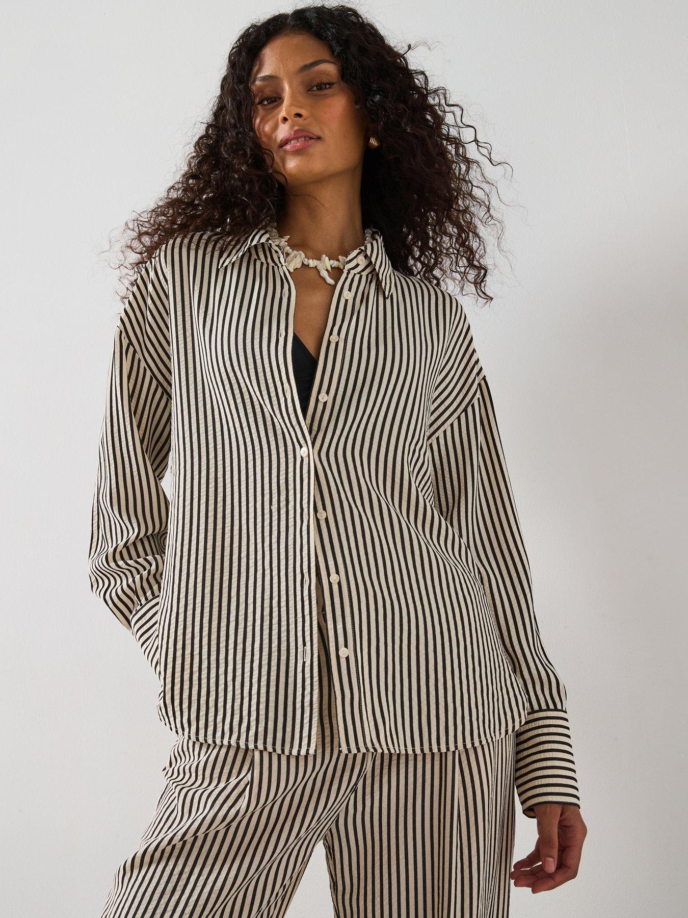 mango-striped-textured-shirt-creamfront