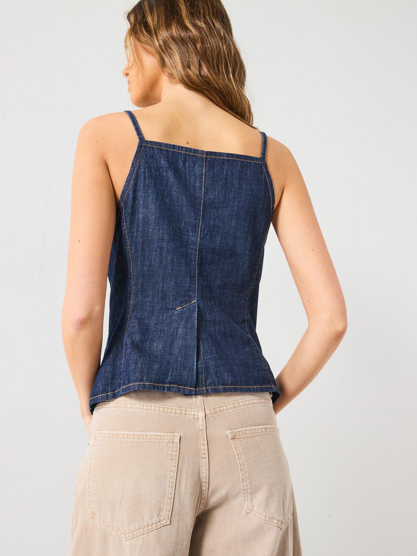 mango-buttoned-denim-top-bluestillFront