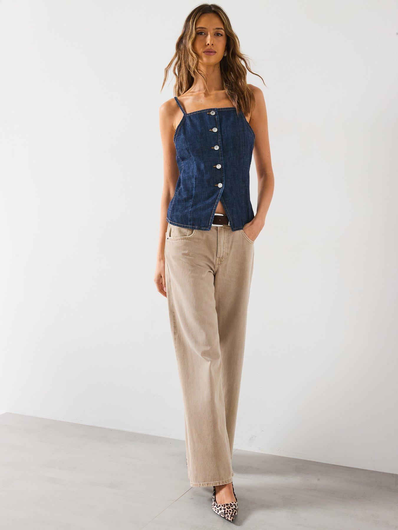 mango-buttoned-denim-top-blueback