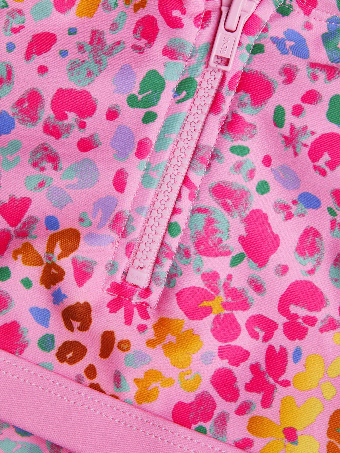 Image 3 of 3 of Monsoon Girls Leopard Print Sporty Bikini Set - Pink