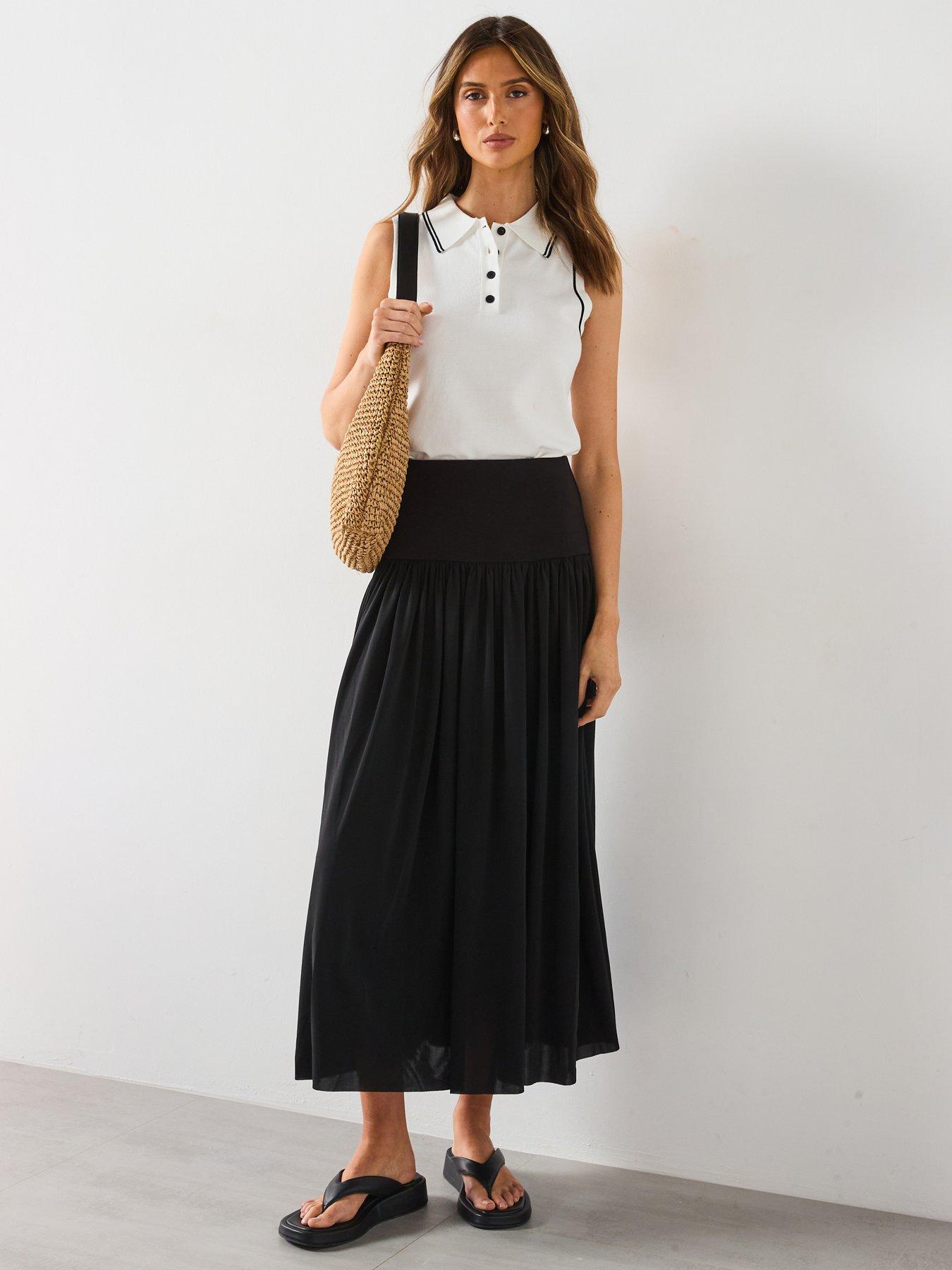 Image 3 of 5 of Mango Polo-Neck Knitted Top With Contrasting Trims - Cream