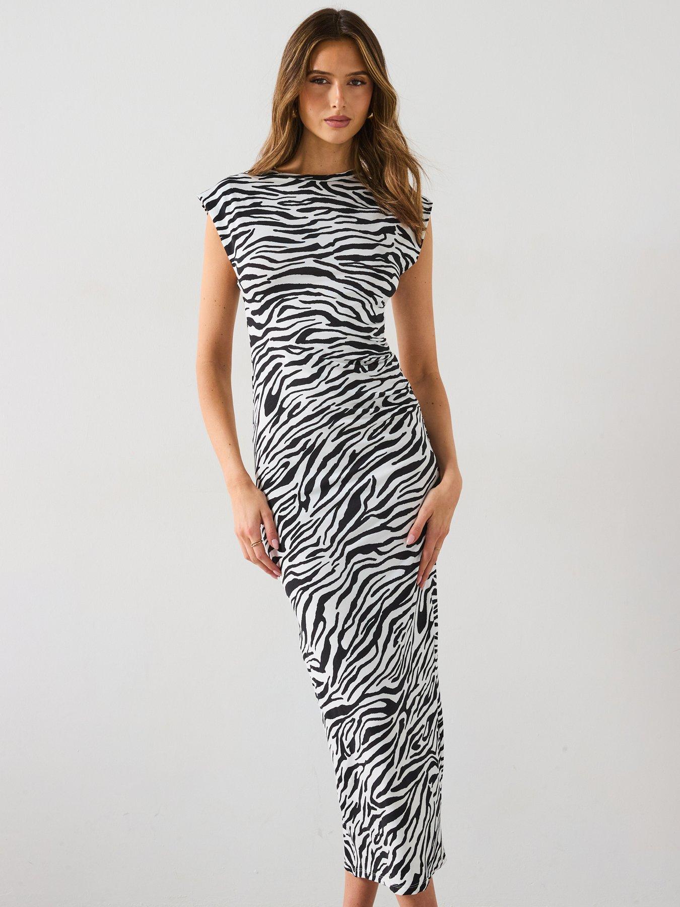 Image of Mango Irma Dress - White/Black
