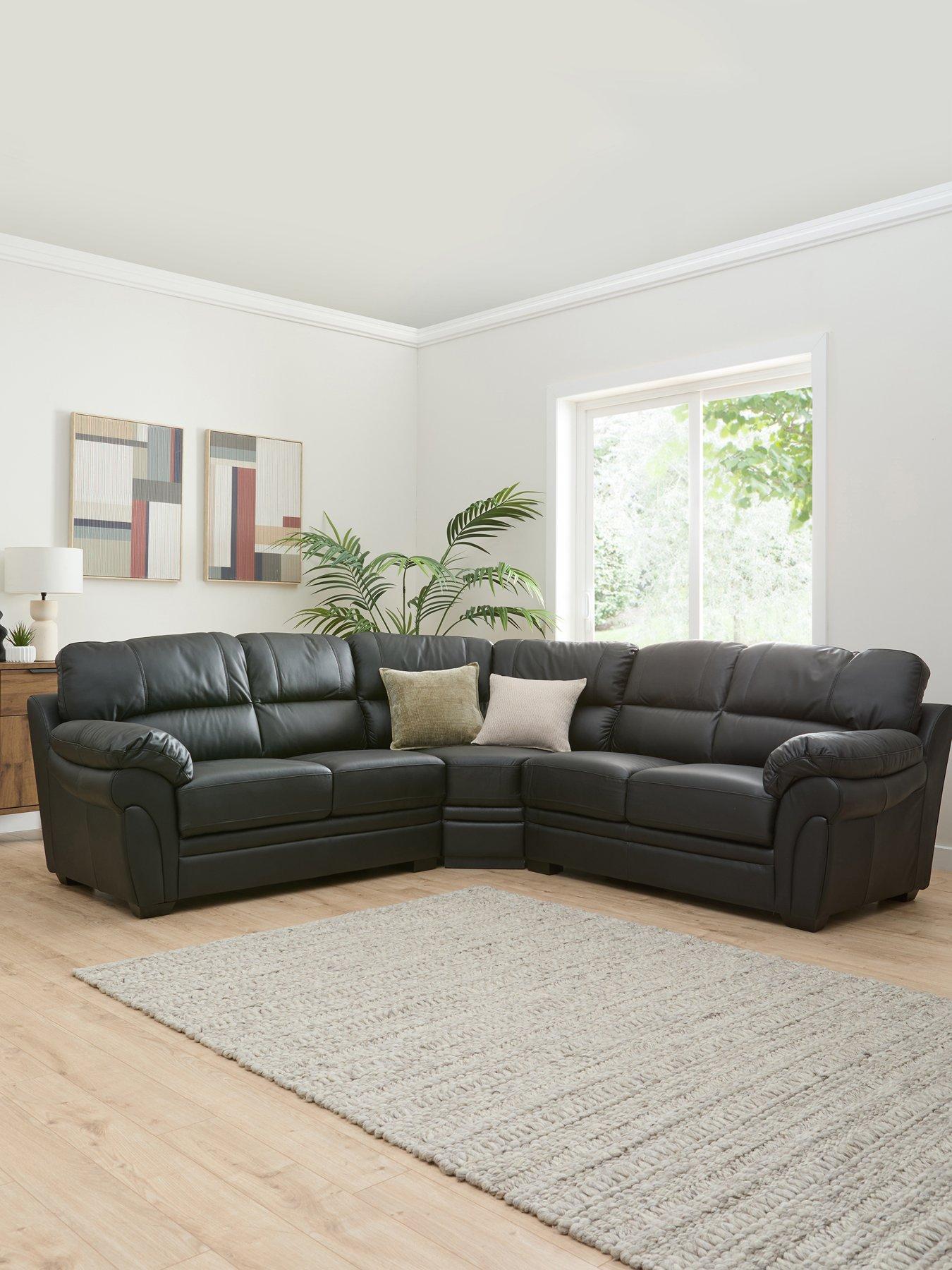 Image 1 of 7 of The Very Collection Wilmslow Leather Corner Group