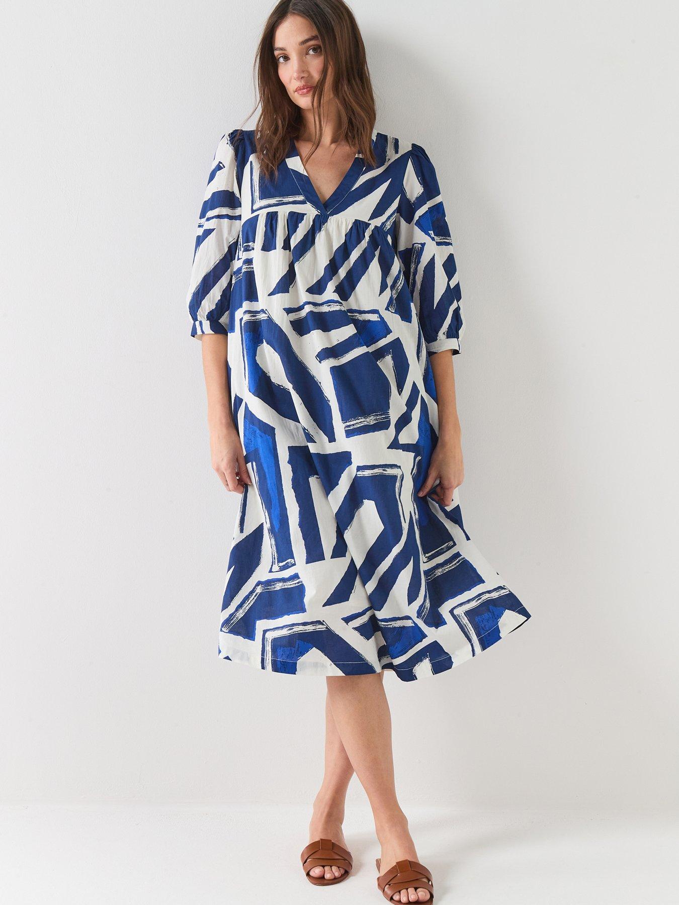 Image 1 of 4 of Seasalt Cornwall Earth Colours Dress - Blue