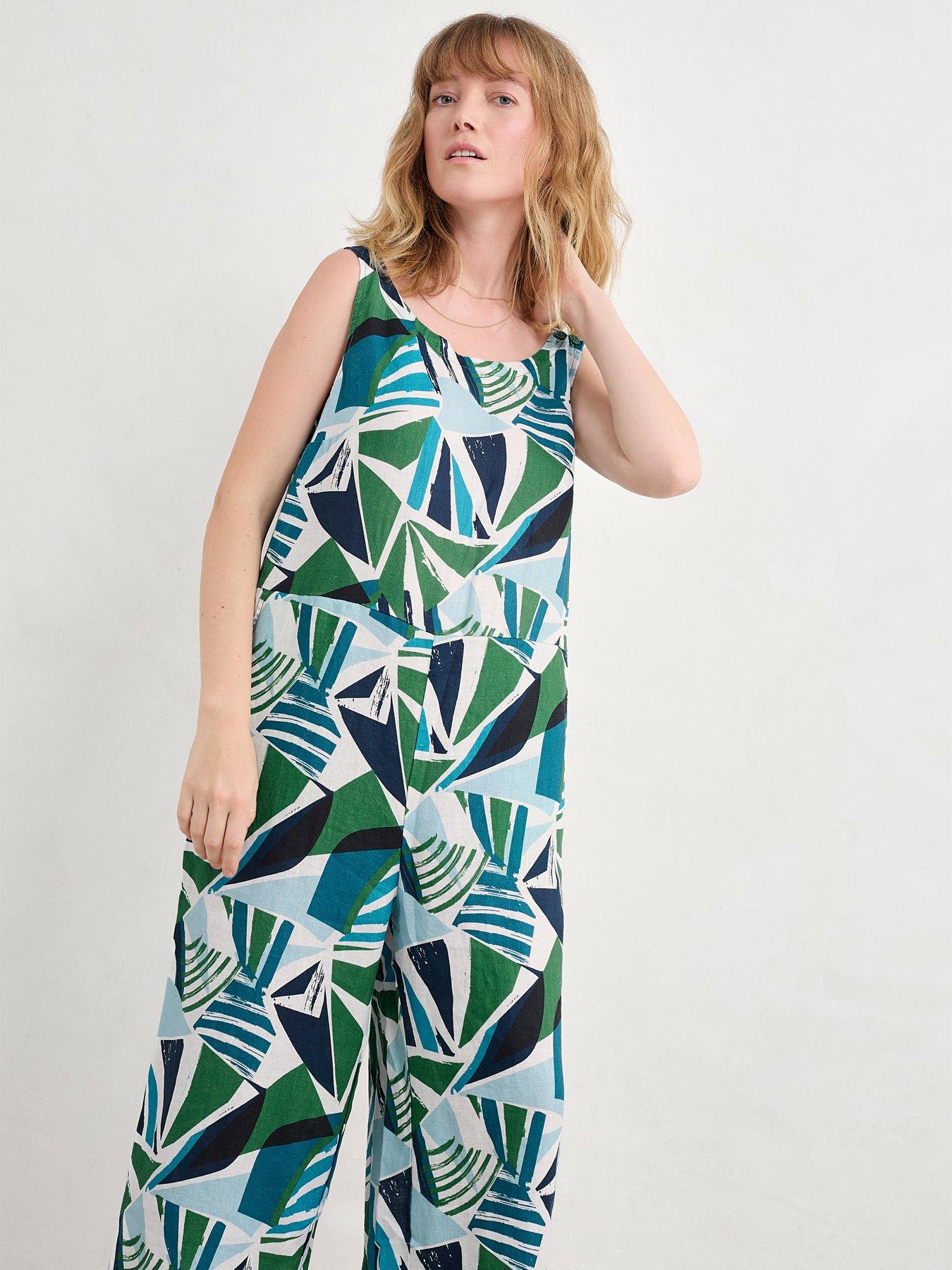 Image 1 of 5 of Seasalt Cornwall Salt Air Jumpsuit - Green