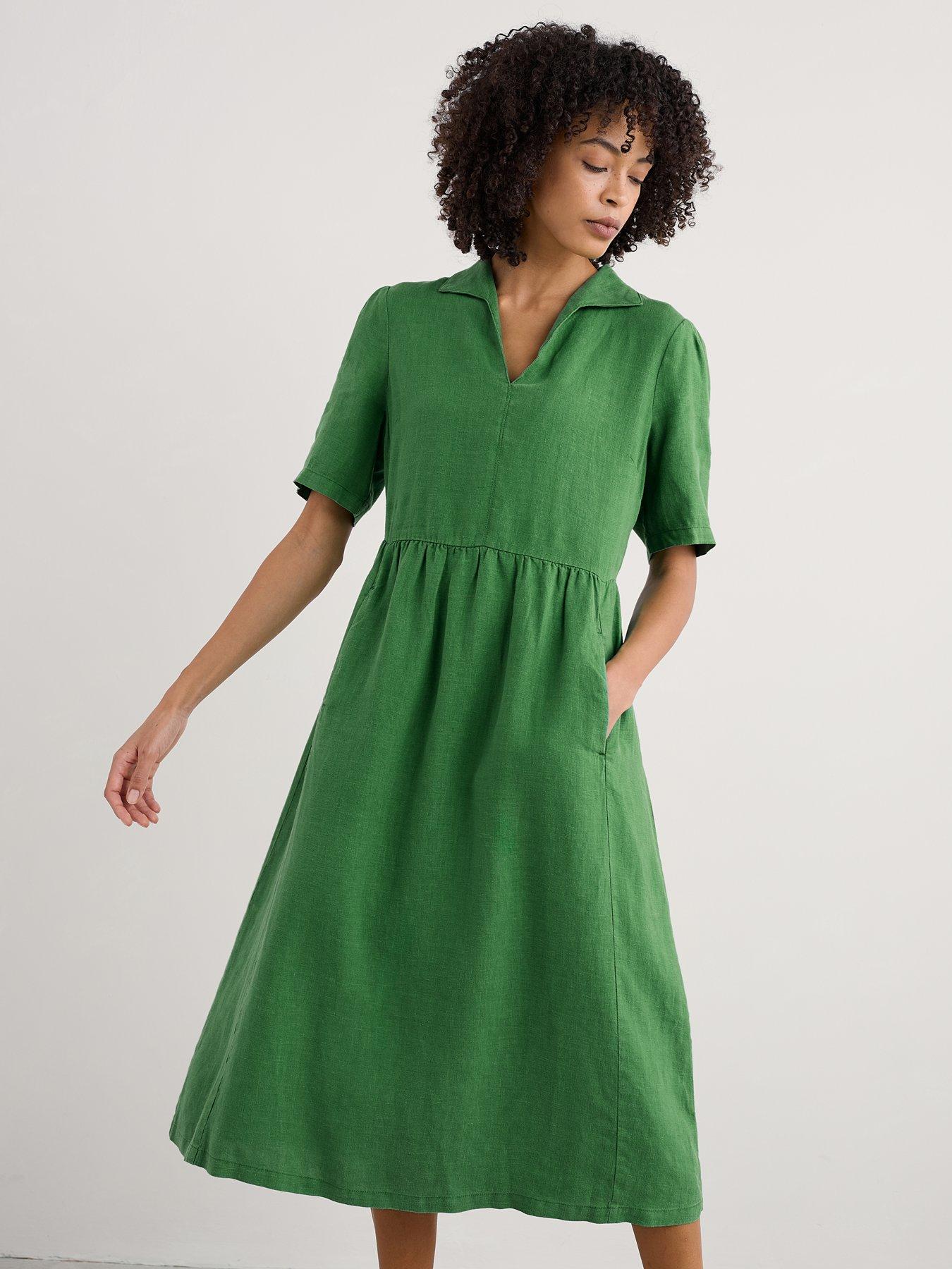 Seasalt Cornwall Fen Violet Dress - Green