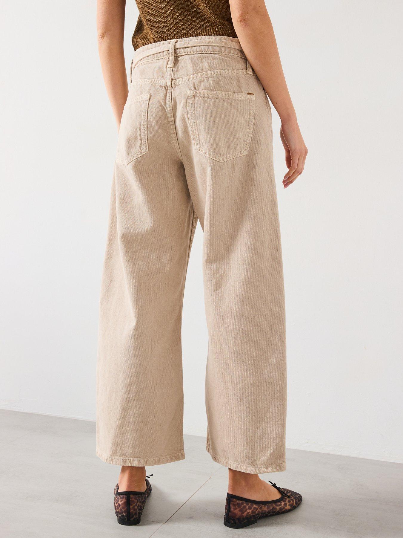 Image 2 of 6 of Mango Balloon Jeans With Belt - Beige