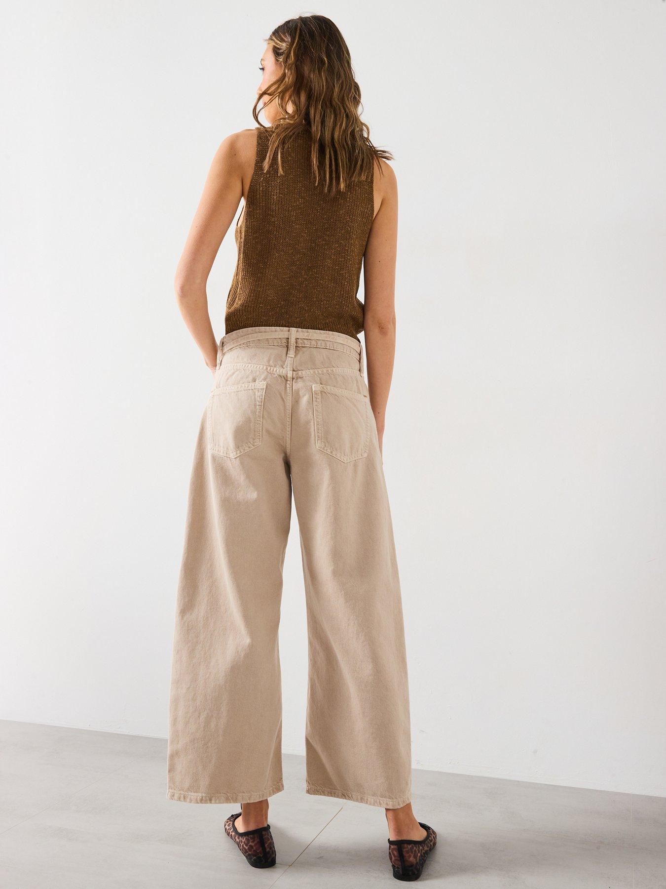 Image 6 of 6 of Mango Balloon Jeans With Belt - Beige