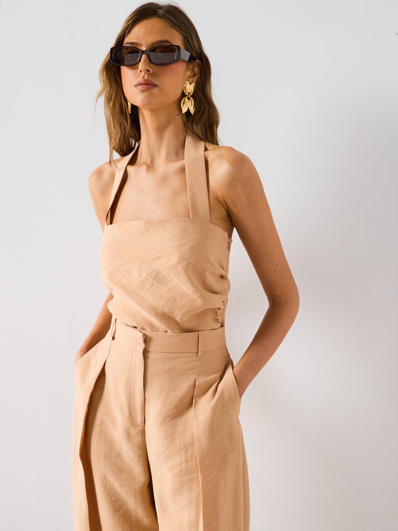 Image 5 of 6 of Mango Lyocell Top With Gathered Detail - Cream
