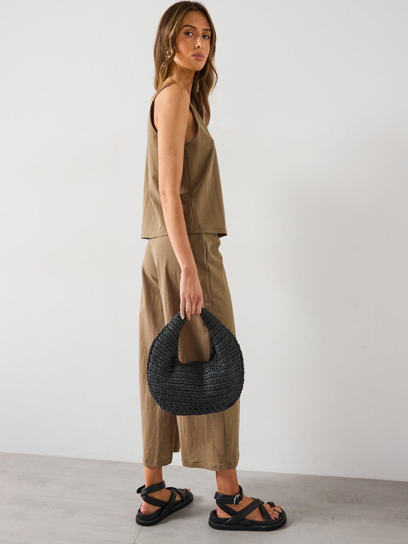 mango-cropped-palazzo-trousers-khakidetail