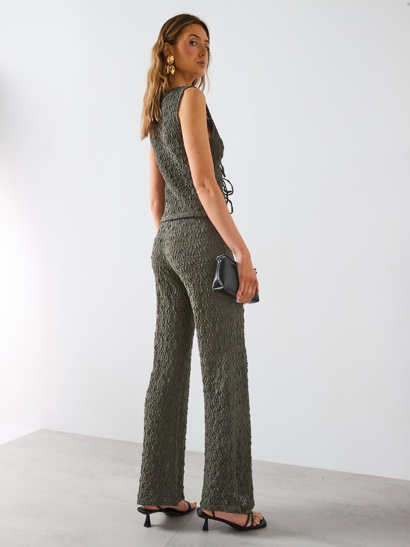 mango-straight-textured-trousers-khakidetail