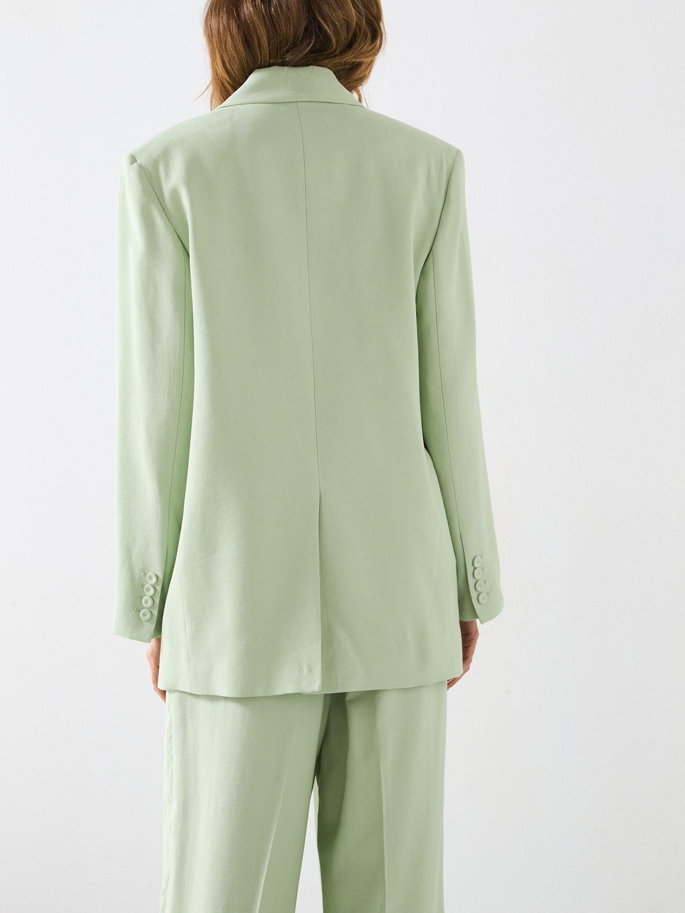 Image 2 of 6 of Mango Straight-Fit Suit Jacket - Green