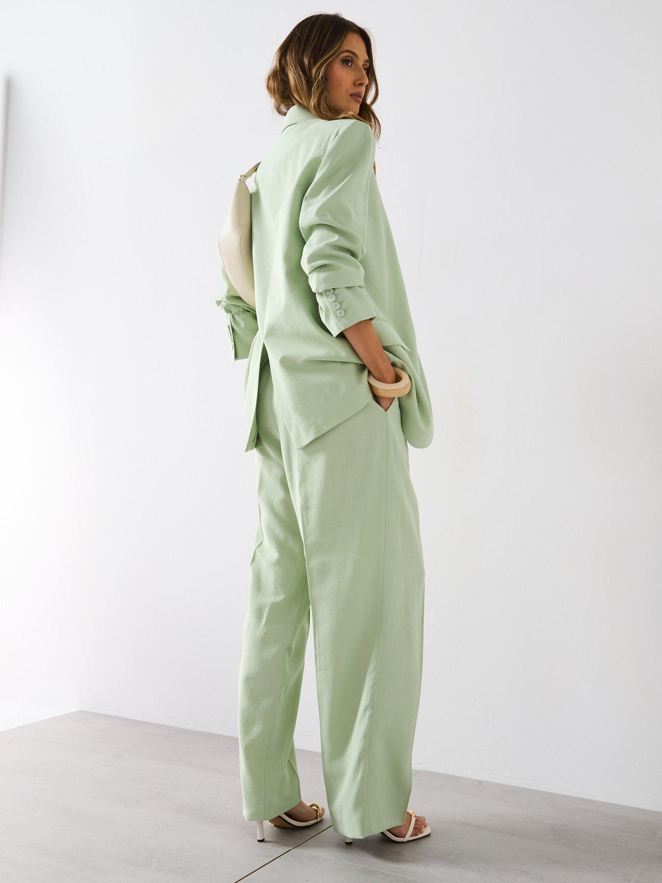 Image 5 of 6 of Mango Straight-Fit Suit Jacket - Green