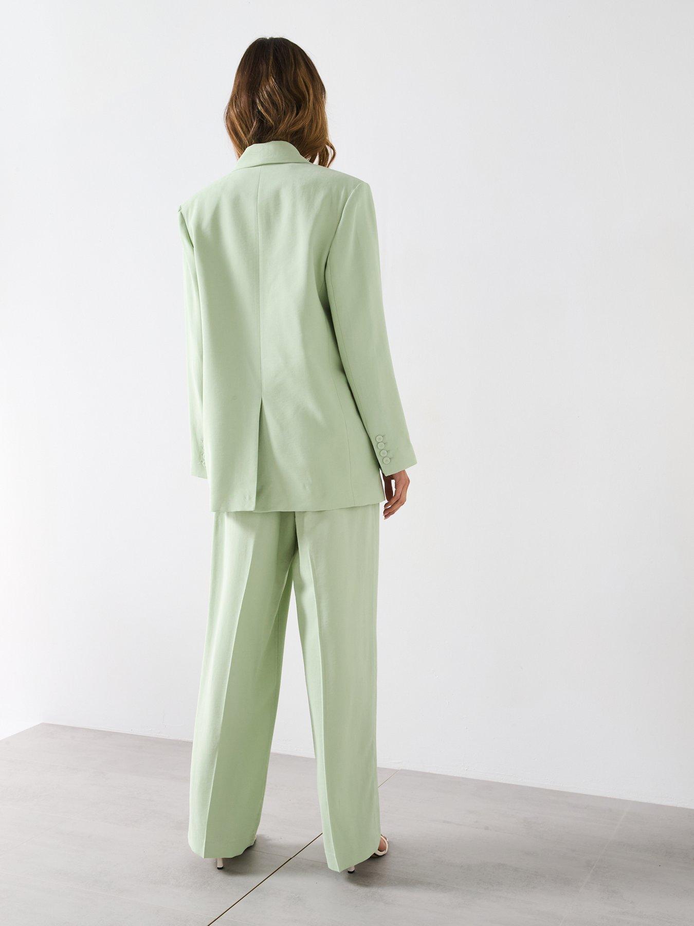Image 6 of 6 of Mango Straight-Fit Suit Jacket - Green