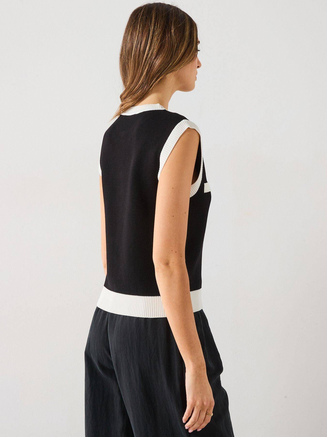 mango-pia-waistcoat-blackstillFront