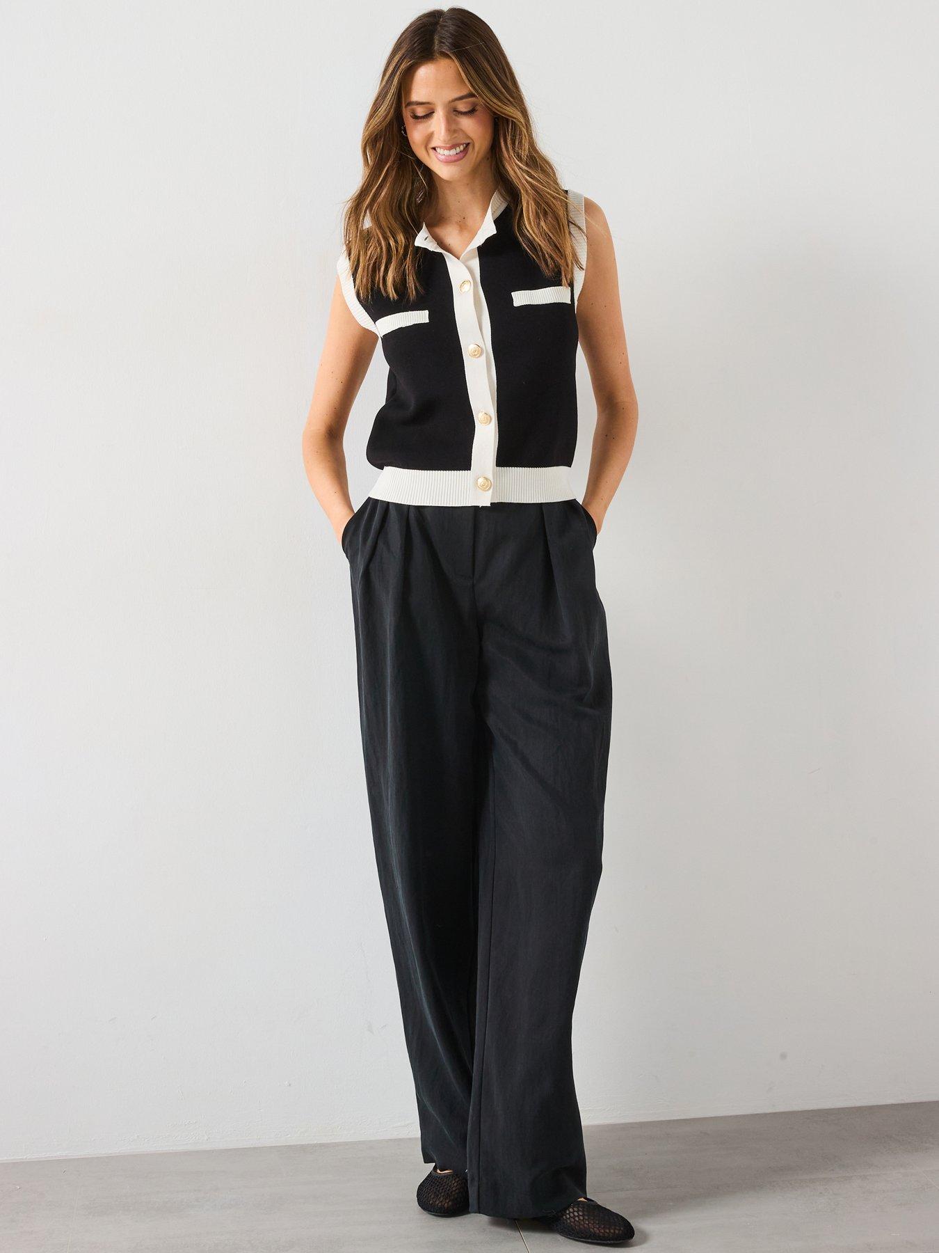 Image 3 of 6 of Mango Pia Waistcoat - Black