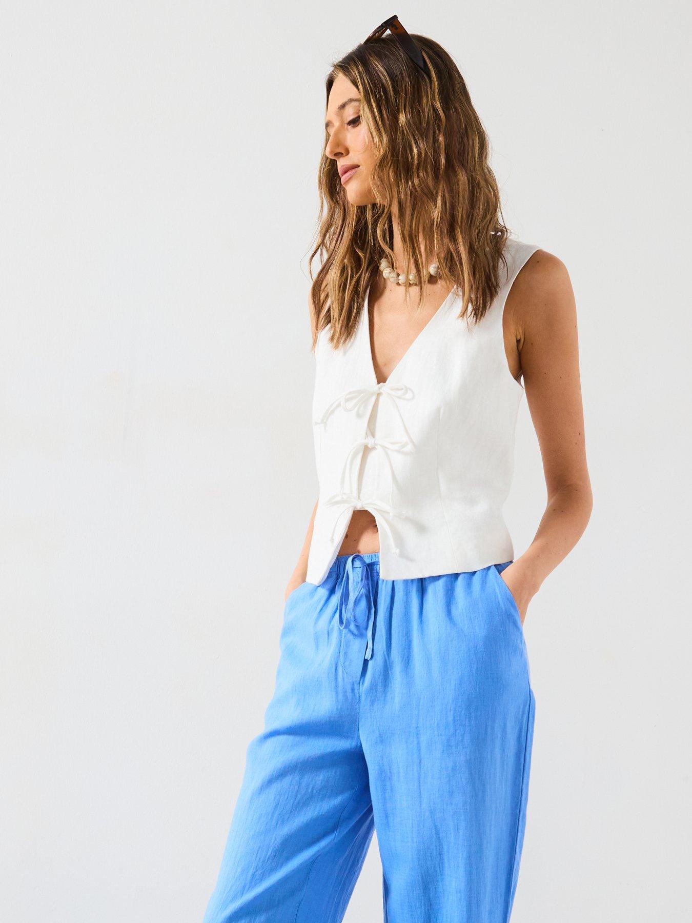 mango-straight-linen-blend-trousers-bluedetail