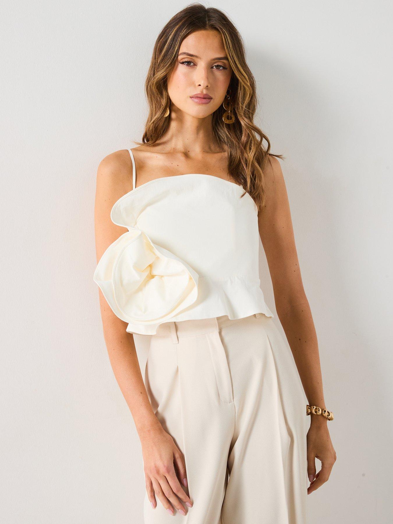 Mango Maxi Ruffle Top - Cream