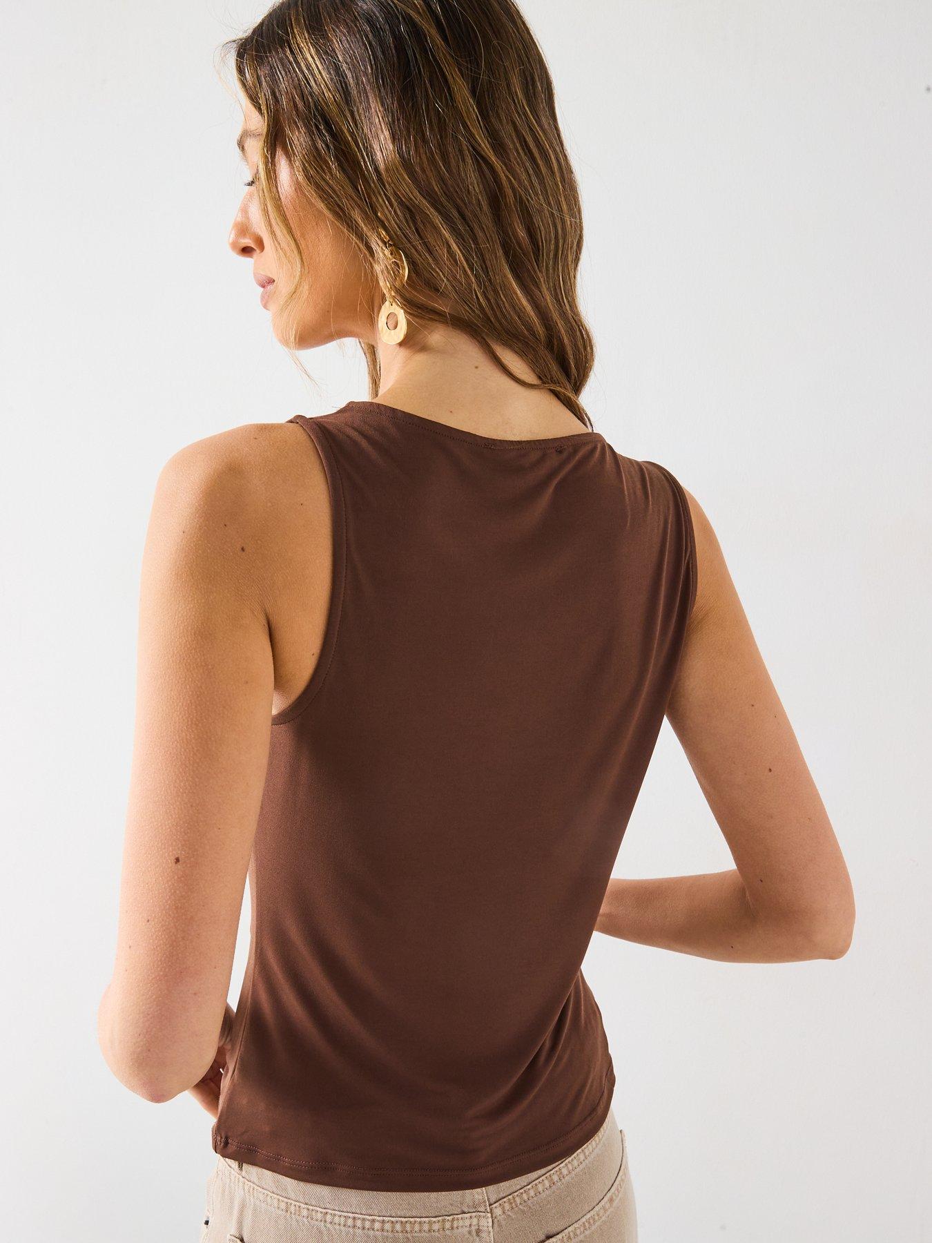 mango-fitted-top-with-metallic-detail-brownstillFront