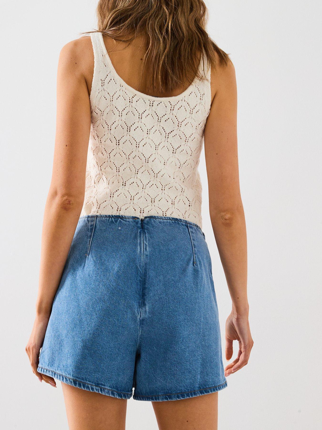 Image 4 of 6 of Mango Light Denim Skort - Blue