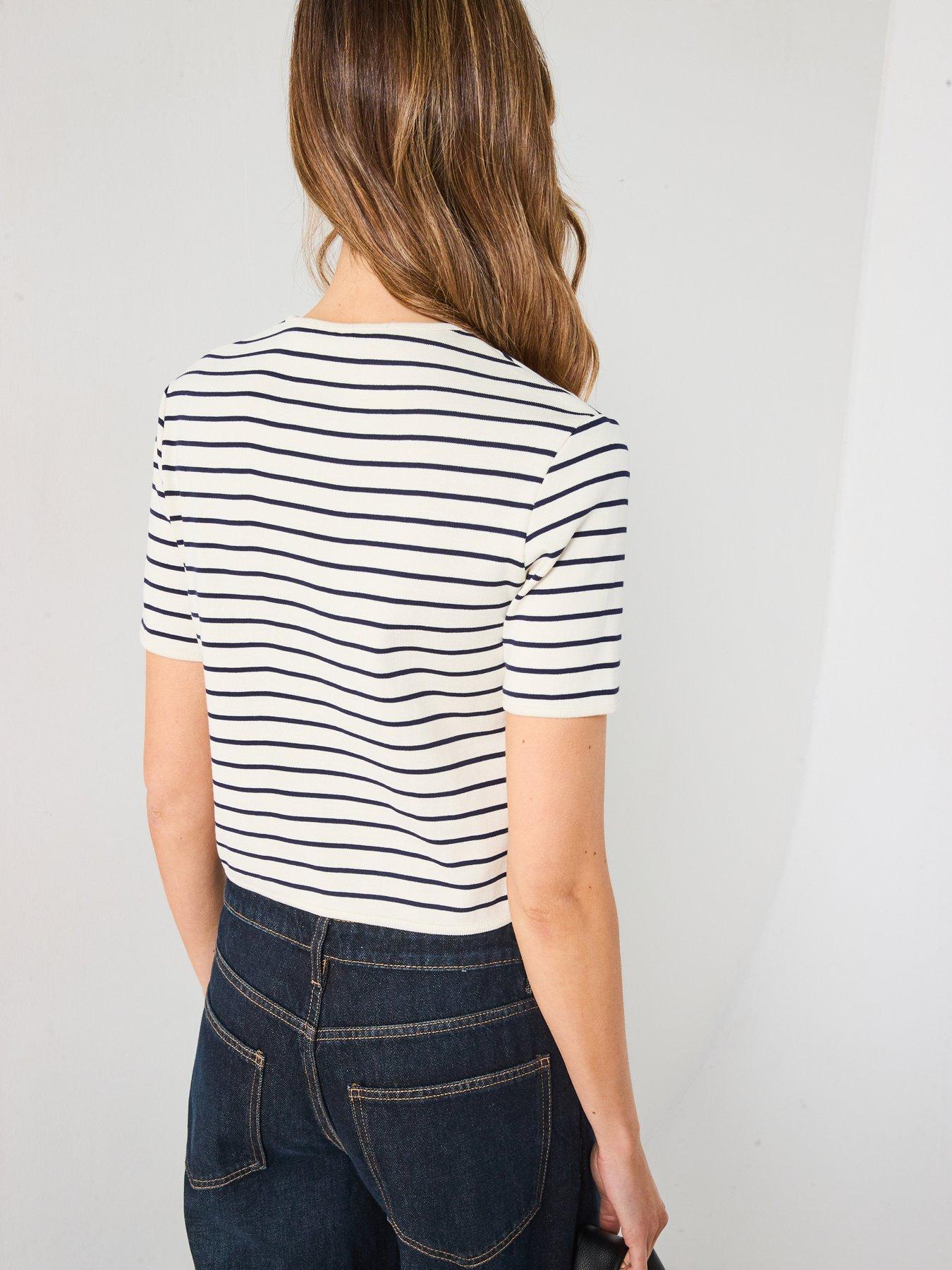 mango-short-sleeve-striped-cardigan-navystillFront