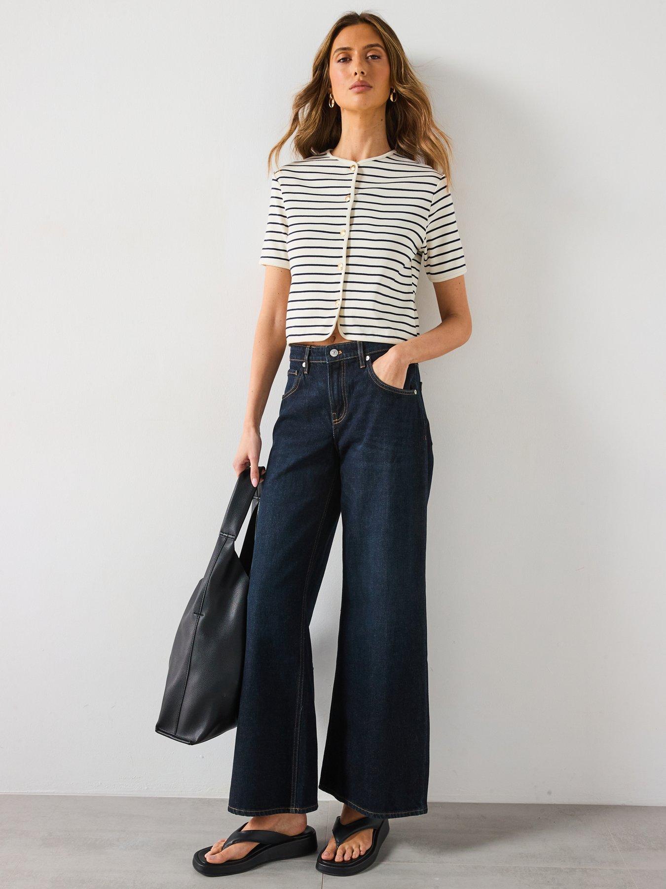 mango-short-sleeve-striped-cardigan-navyback