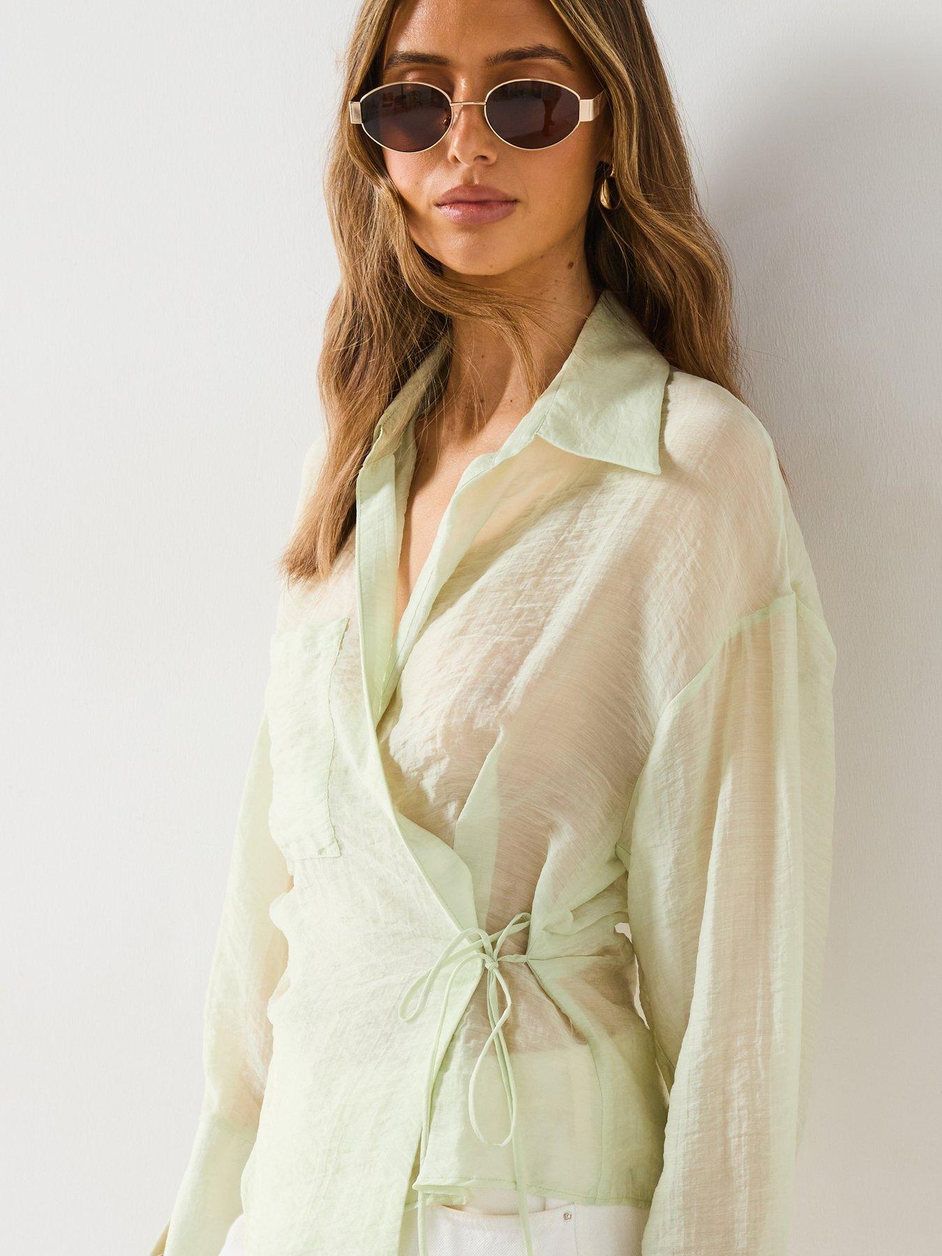 mango-cross-over-lyocell-shirt-with-bow-closure-aqua-greenoutfit