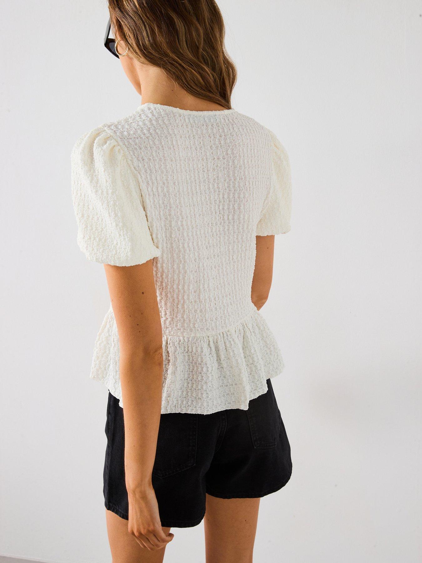 mango-textured-blouse-with-bow-closure-creamstillFront