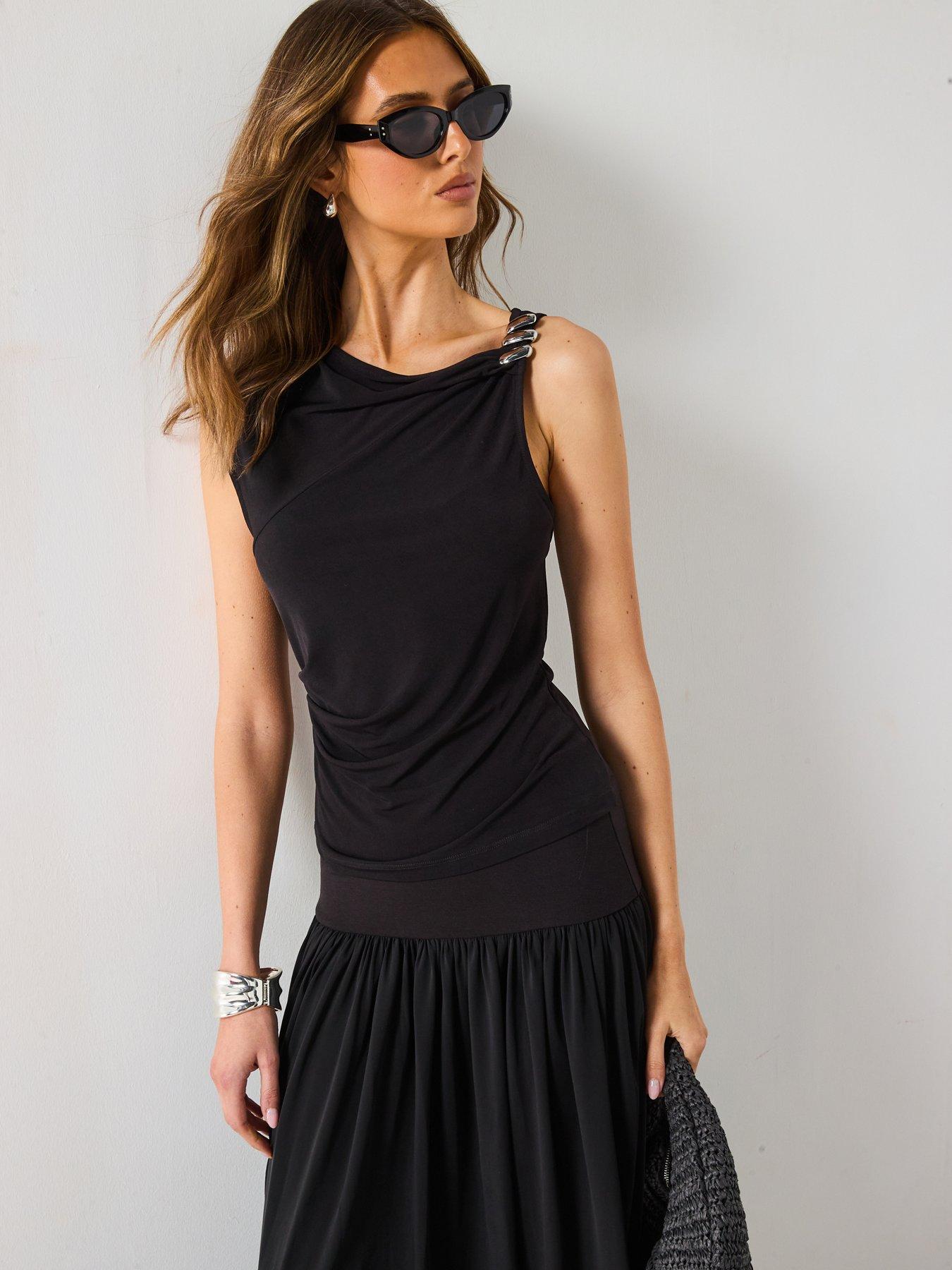 mango-asymmetrical-top-with-metallic-applique-blackdetail