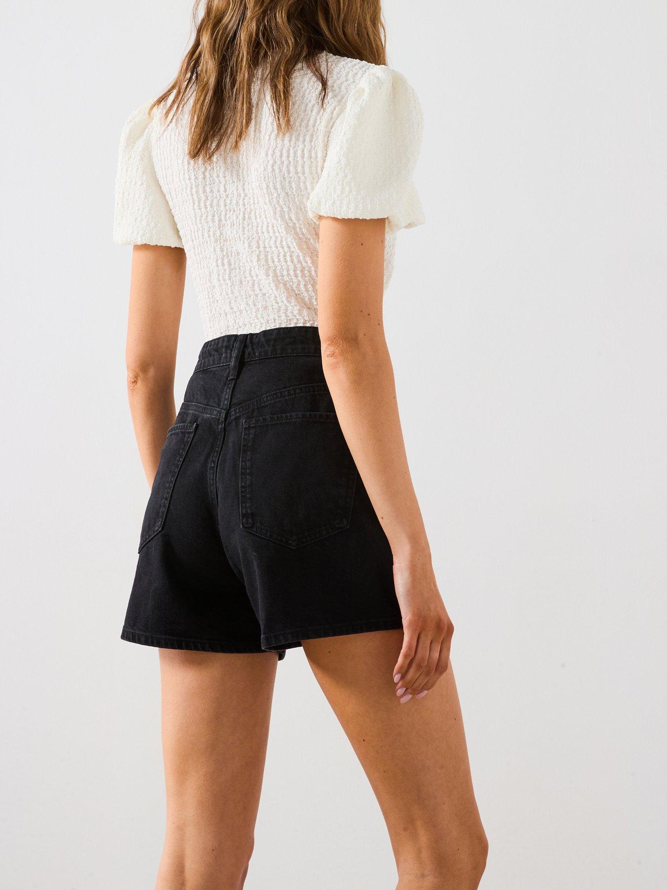 mango-high-rise-denim-shorts-blackdetail