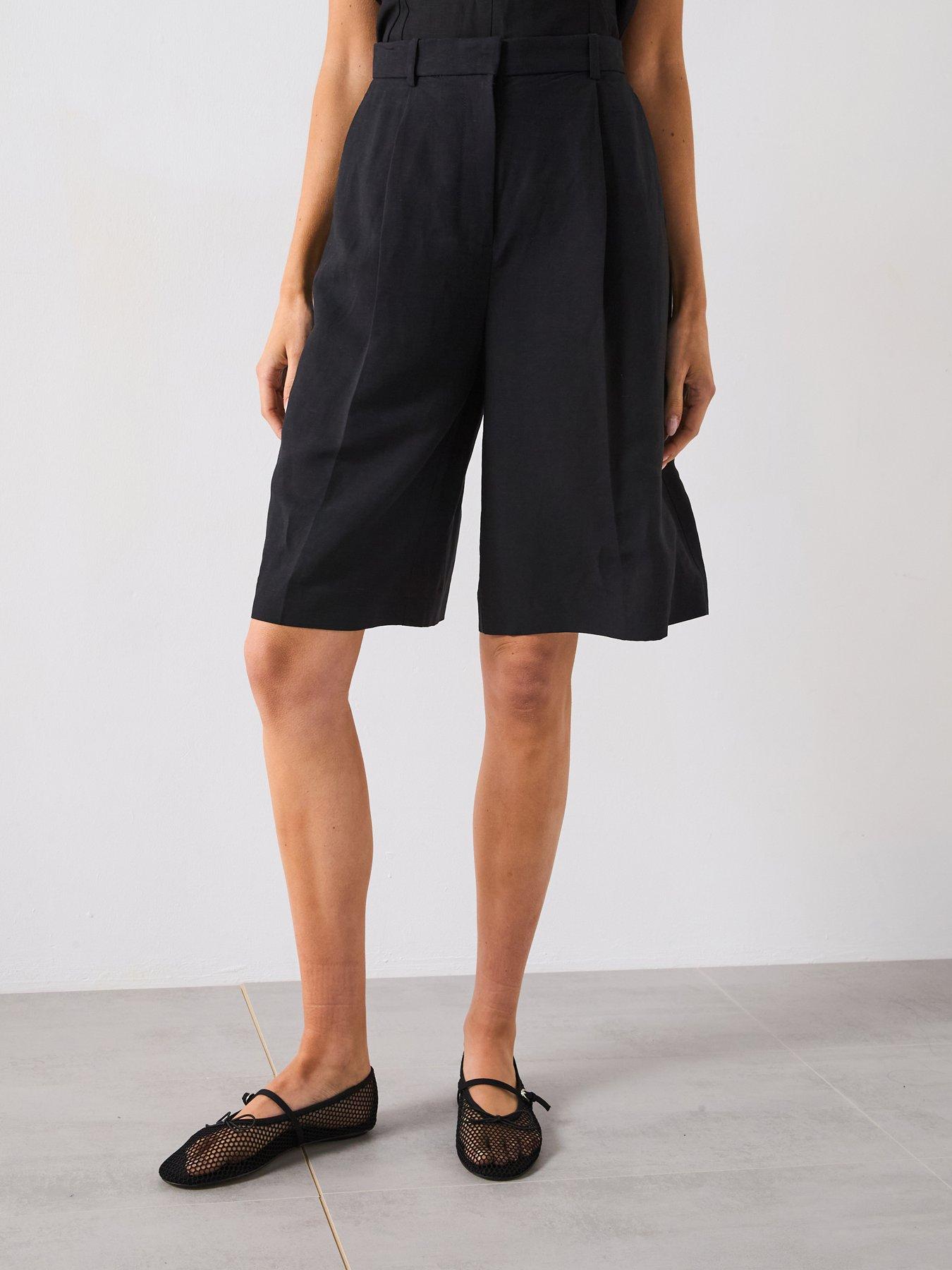 mango-linen-blend-suit-bermuda-shorts-black