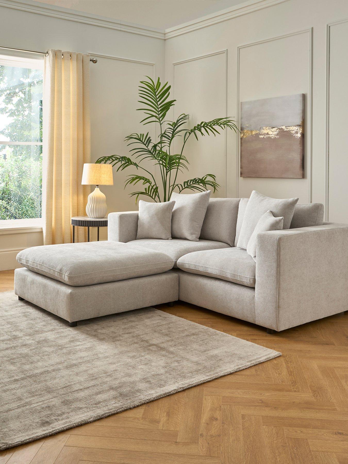 Very Home Missouri 3 Seater Fabric Sofa + Footstool Set (Buy  &  SAVE!)