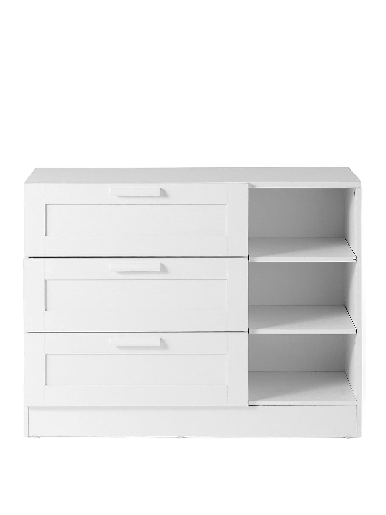 Very Home Taryn Kids 3 Drawer, 3 Shelf Chest - White
