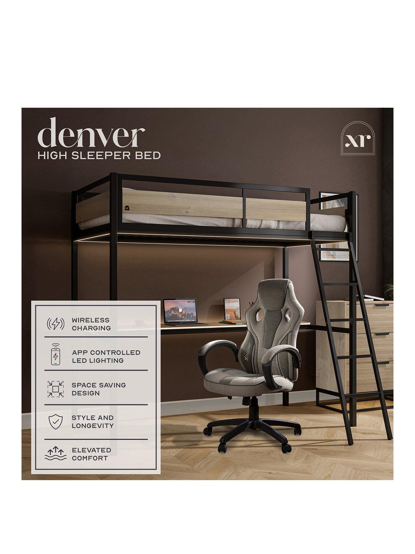 xr-living-denver-high-sleeper-with-wireless-charging-and-app-controlled-led-lights-single-oakblackstillFront