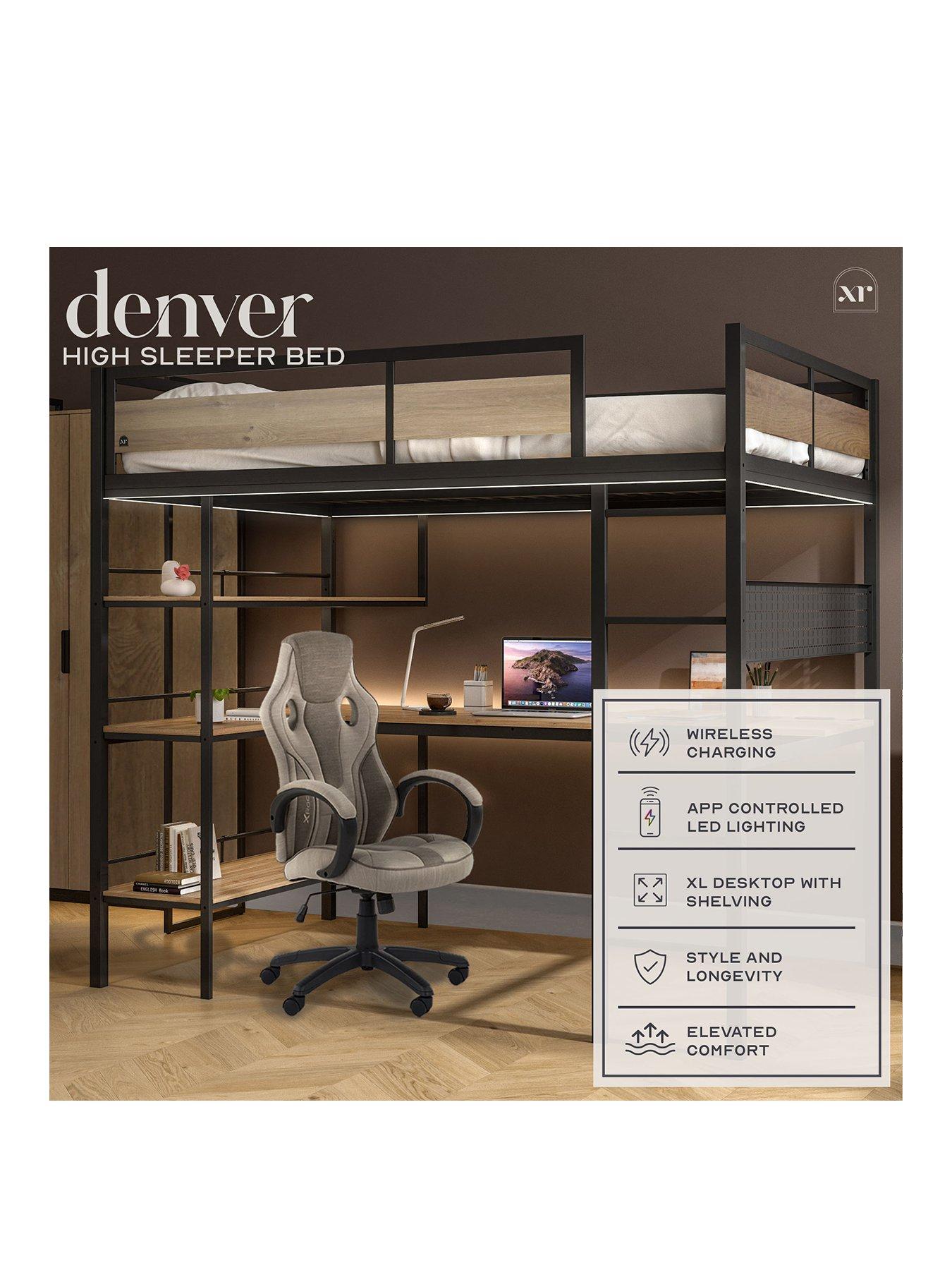 xr-living-denver-high-sleeper-with-wireless-charging-and-app-controlled-led-lights-double-oakblackstillFront