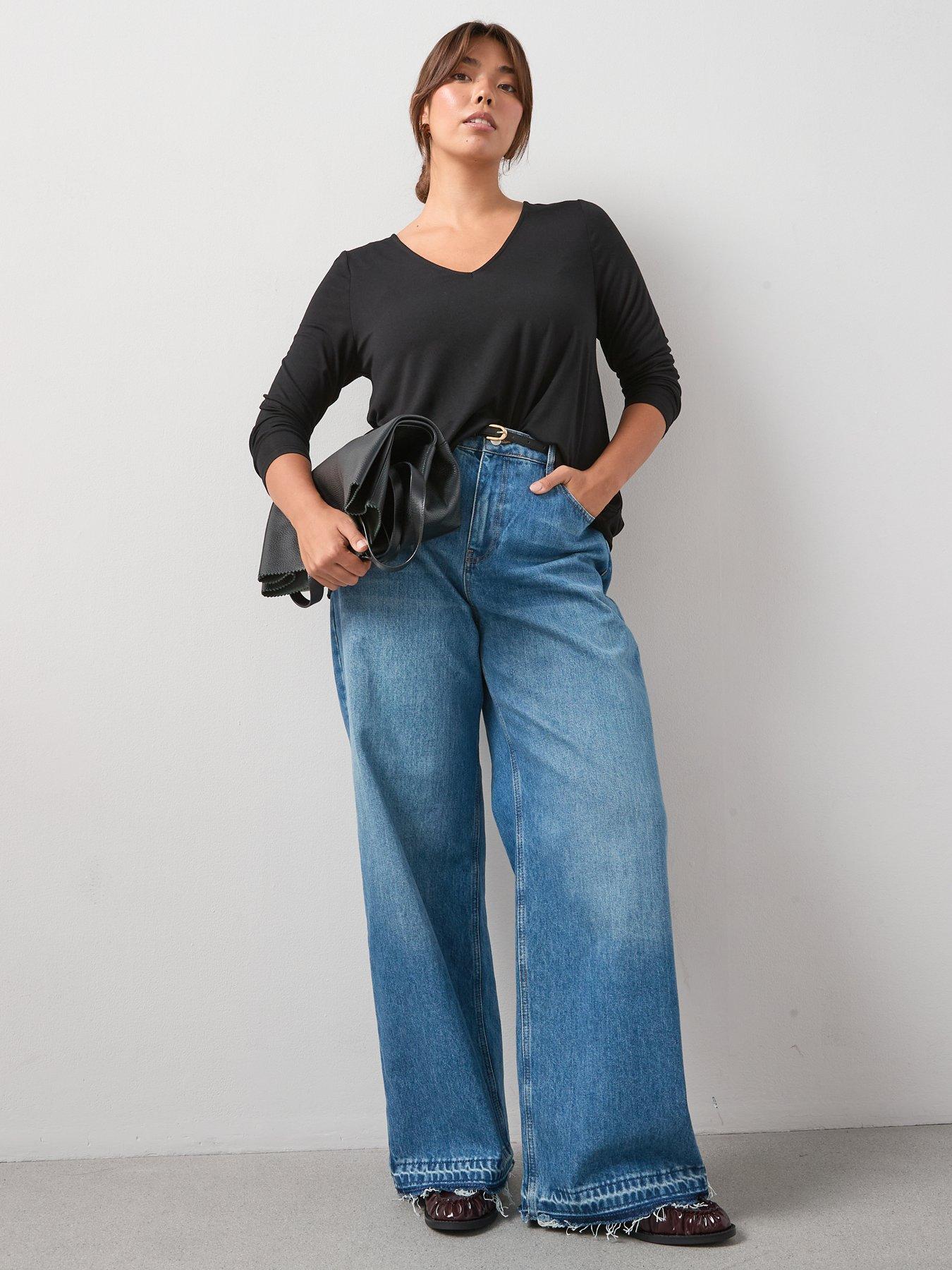 v-by-very-curve-v-neck-longline-top-blackback