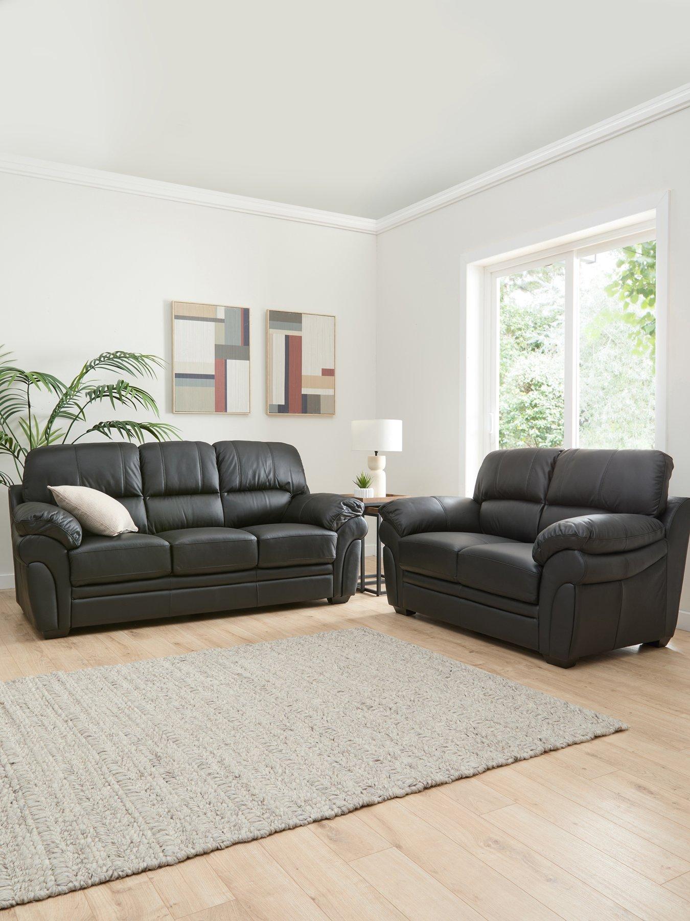 The Very Collection Wilmslow 3 + 2 Seater Leather Sofa Set (Buy  &  SAVE!)