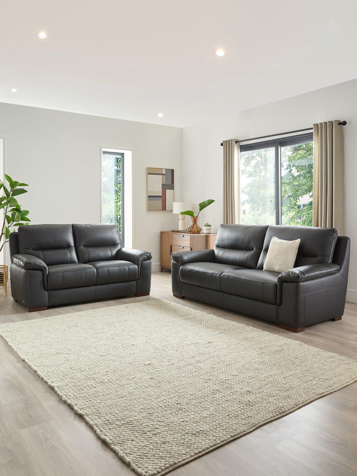 undefined Prenton 3 + 2 Seater Leather Sofas