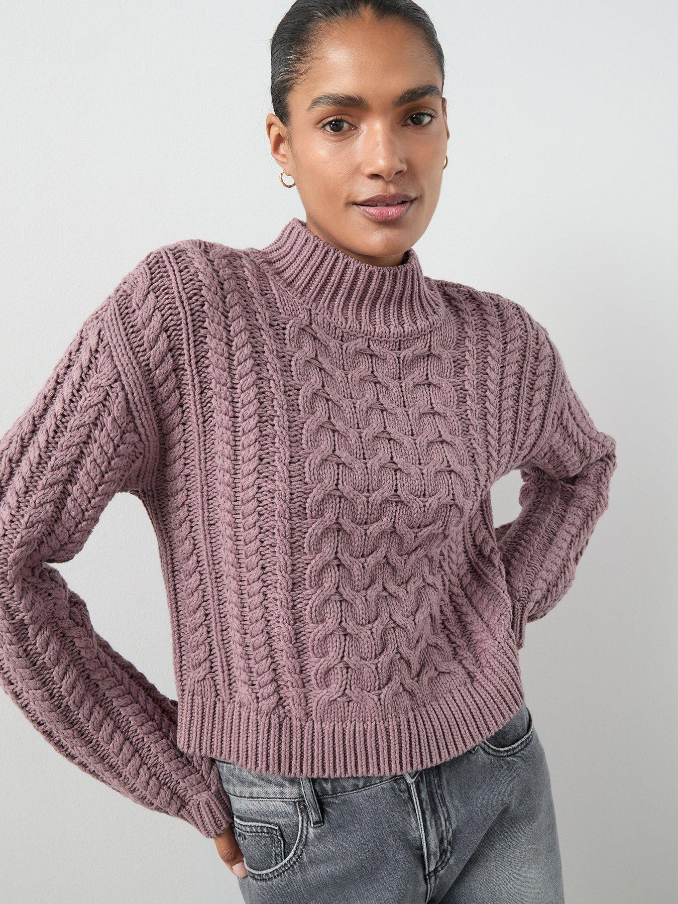 the-very-collection-cotton-rich-funnel-neck-cable-cropped-jumper-mauve